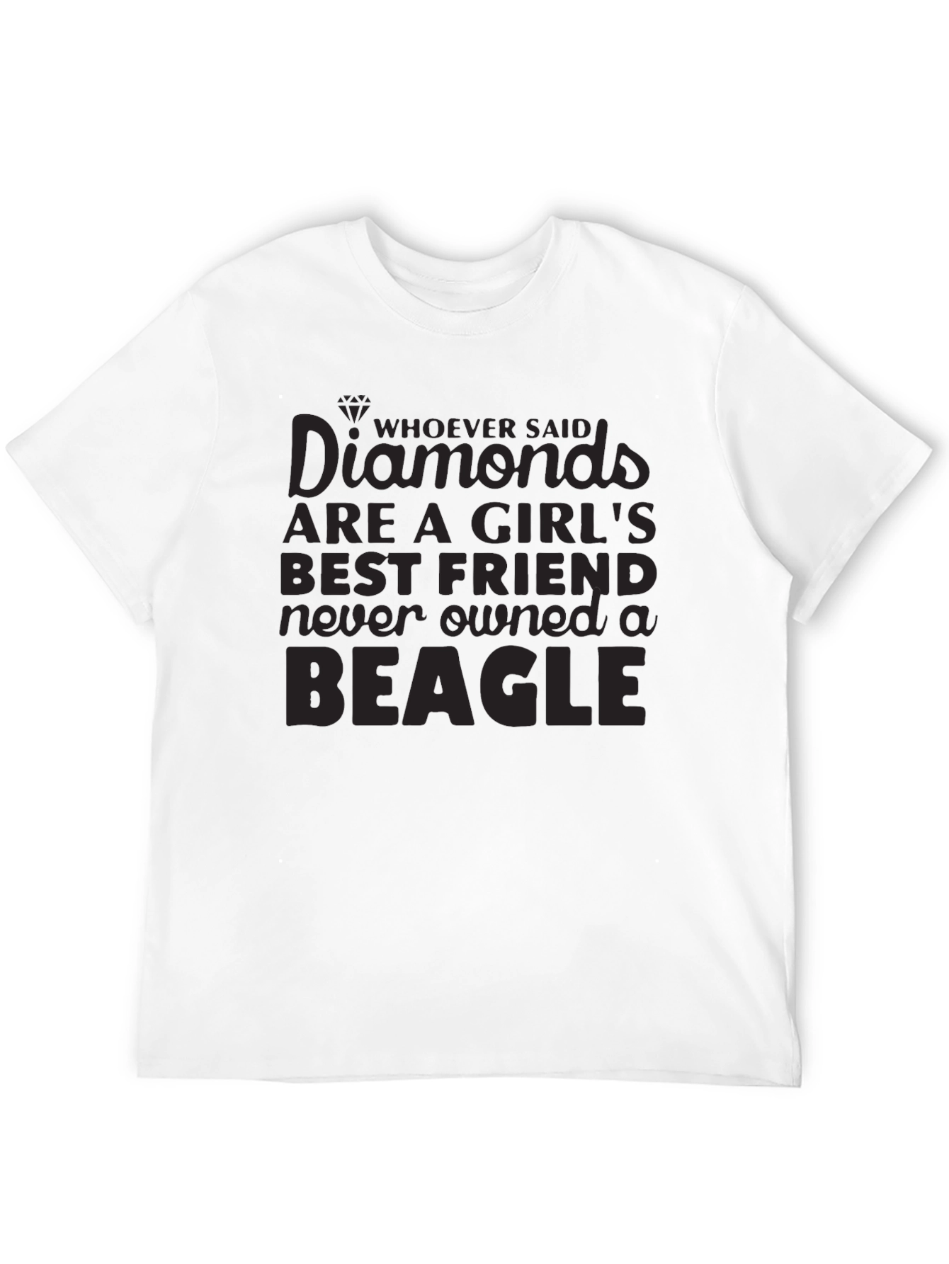 Diamonds & Beagles T-Shirt - Unisex Black Tee