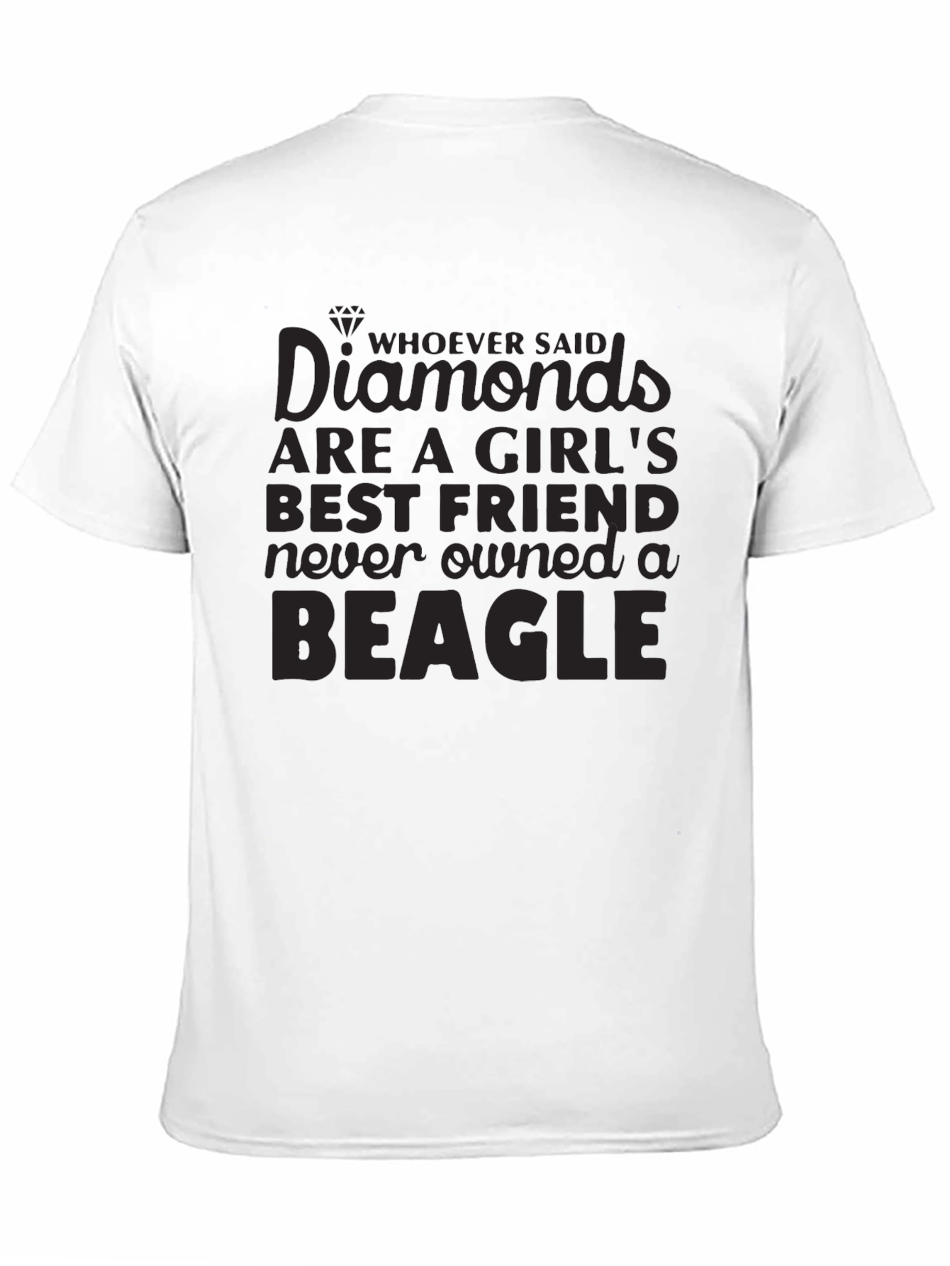 Diamonds & Beagles T-Shirt - Unisex Black Tee