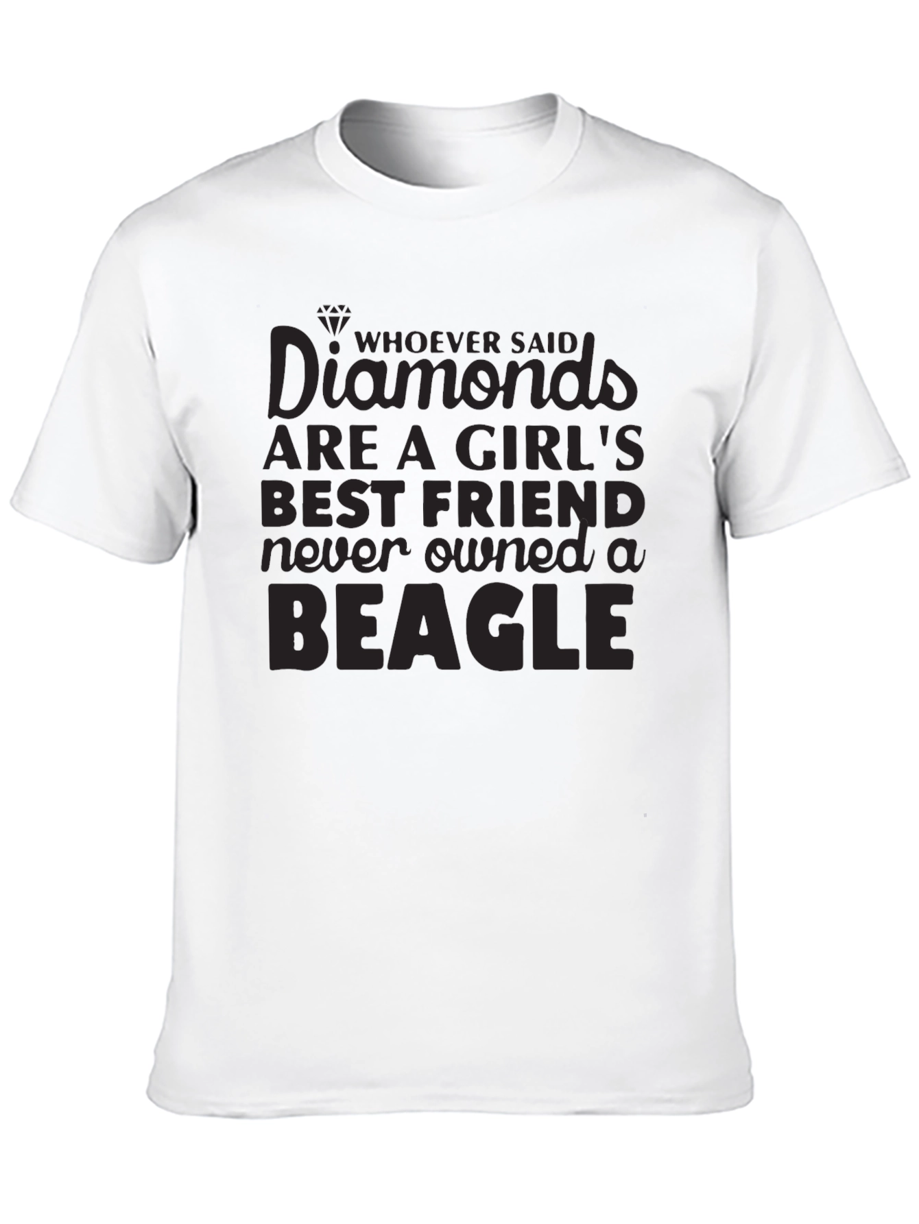 Diamonds & Beagles T-Shirt - Unisex Black Tee