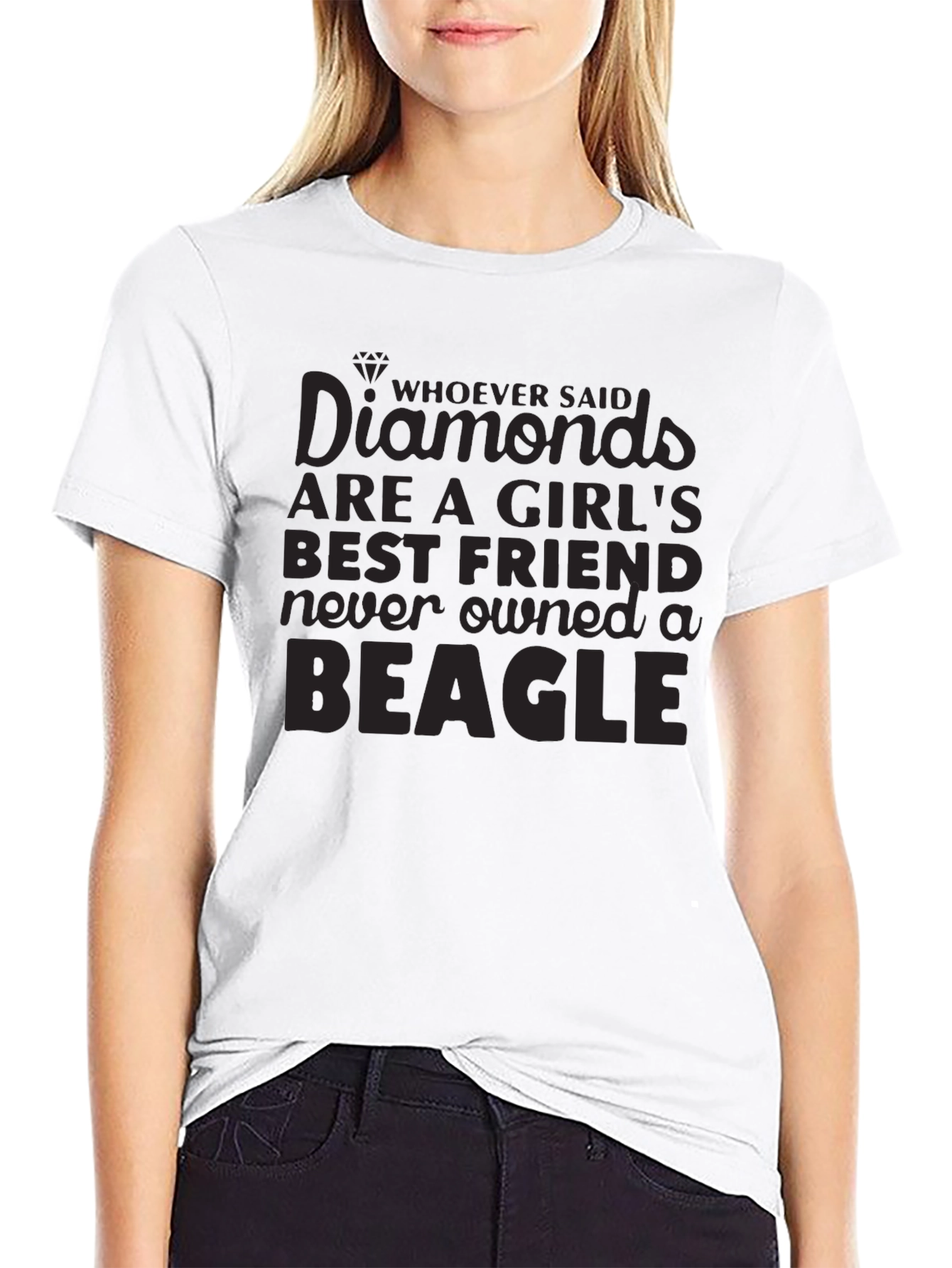 Diamonds & Beagles T-Shirt - Unisex Black Tee