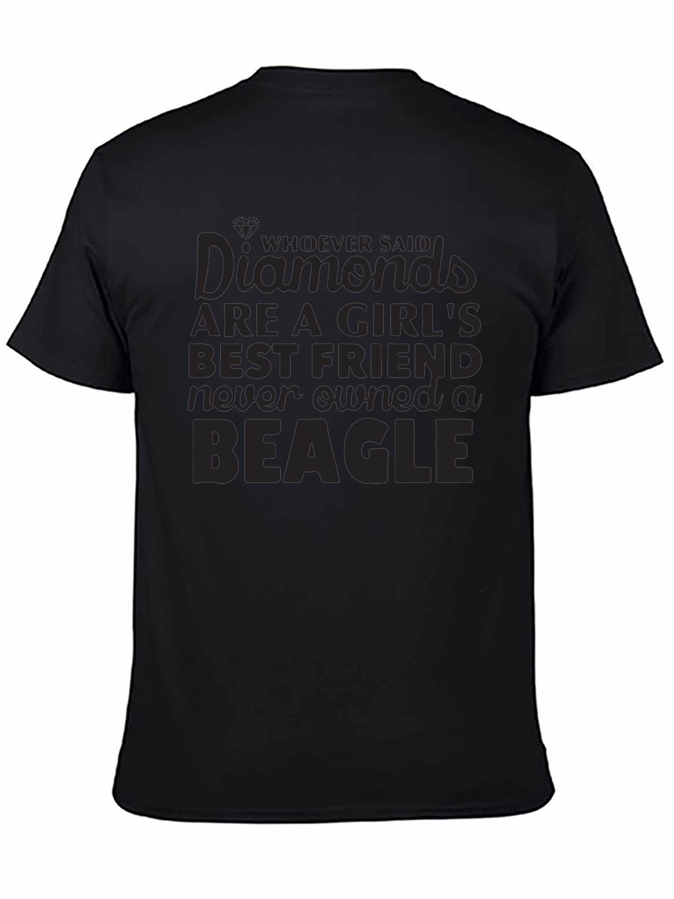 Diamonds & Beagles T-Shirt - Unisex Black Tee