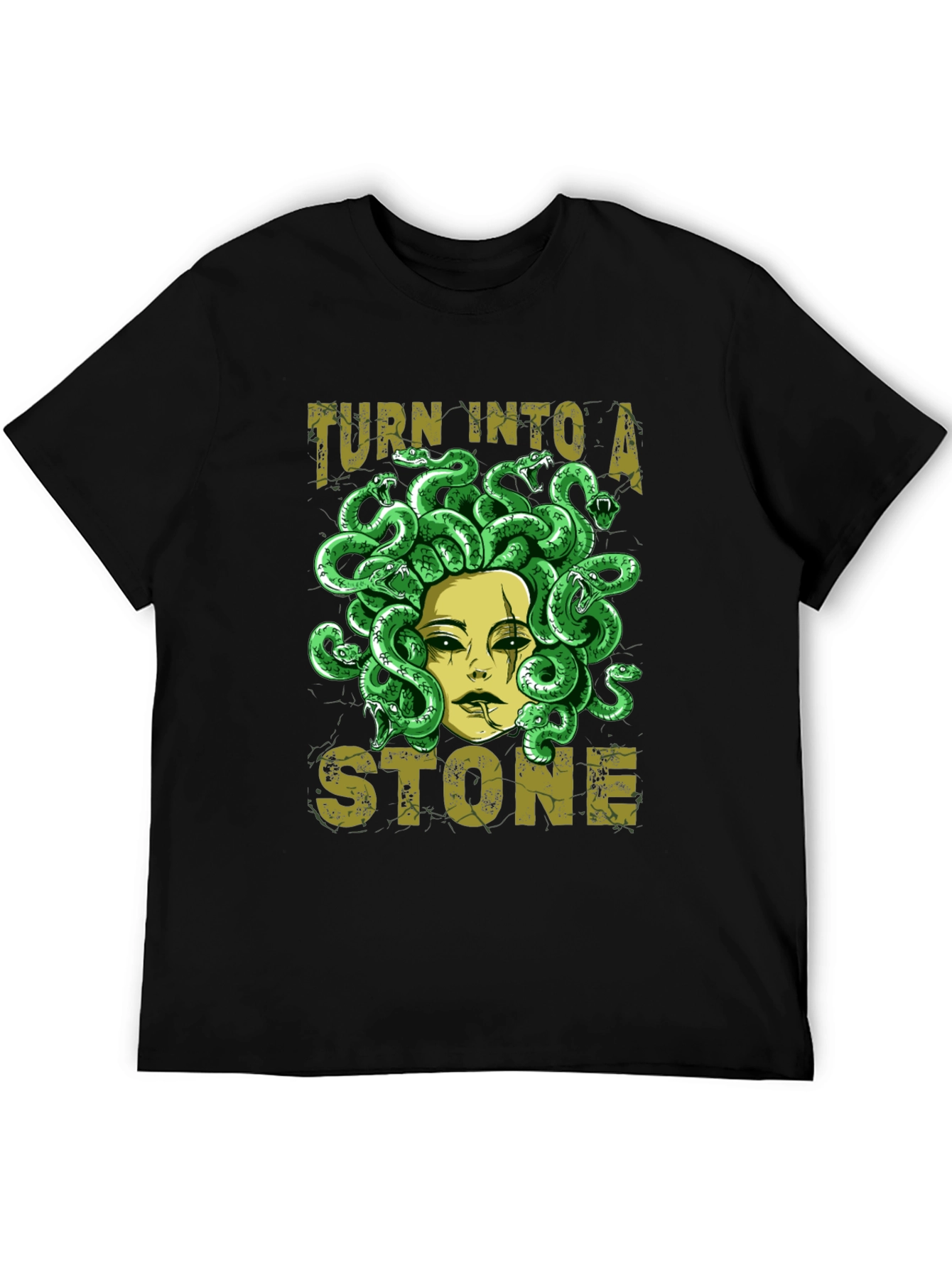 Medusa Graphic Print Black T-Shirt