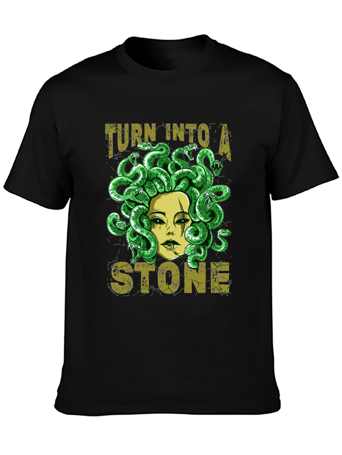 Medusa Graphic Print Black T-Shirt