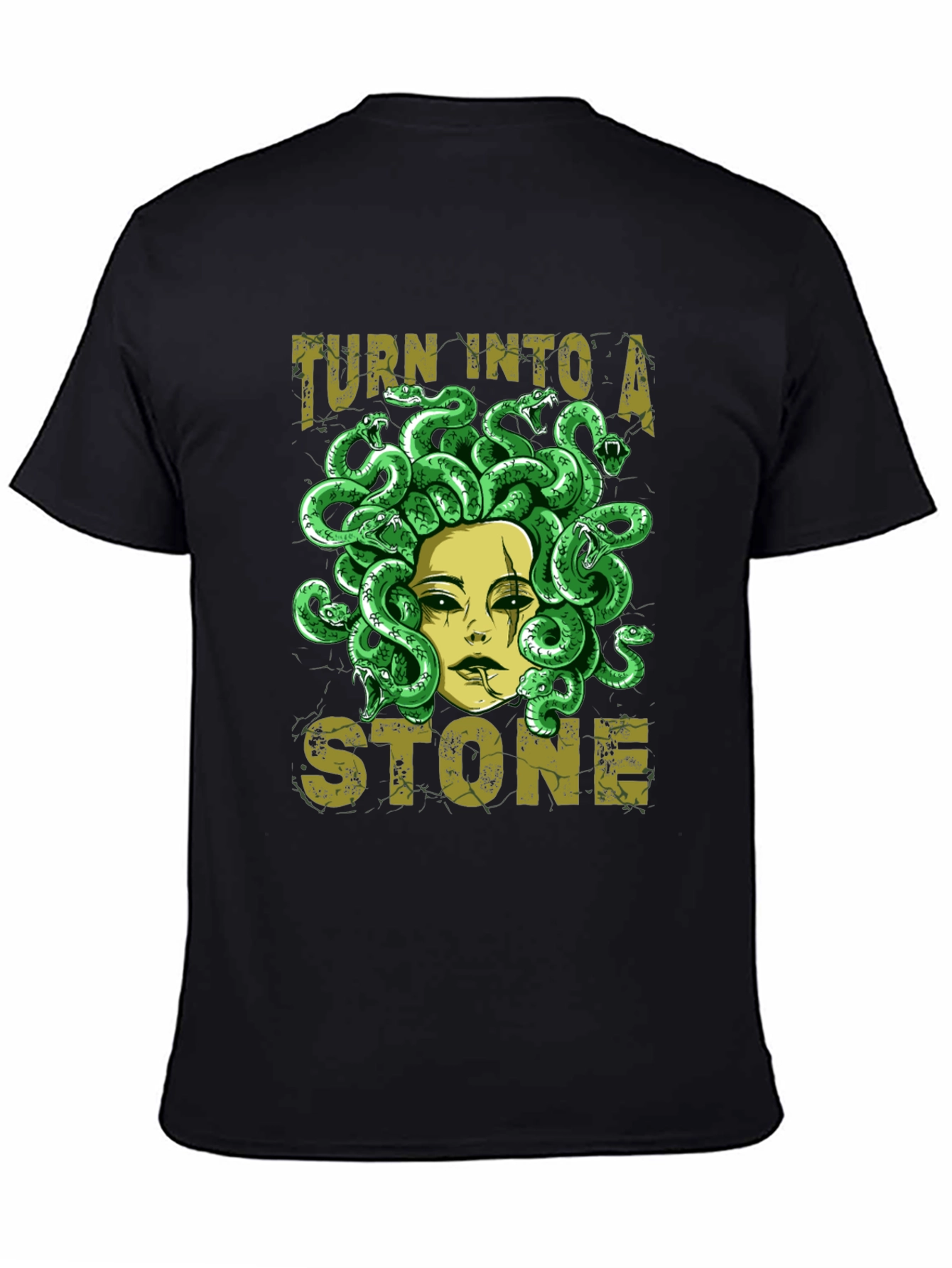 Medusa Graphic Print Black T-Shirt