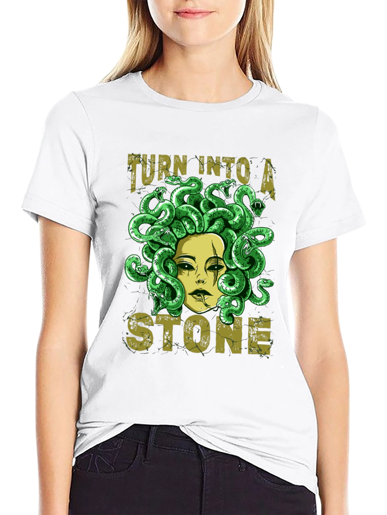 Medusa Graphic Print Black T-Shirt