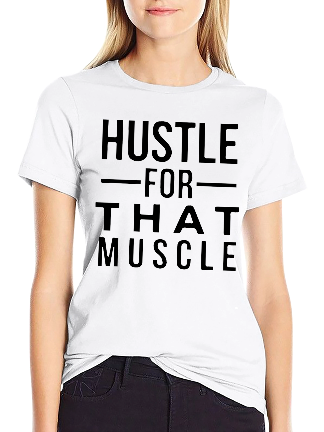 Hustle For That Muscle Black Graphic T-Shirt