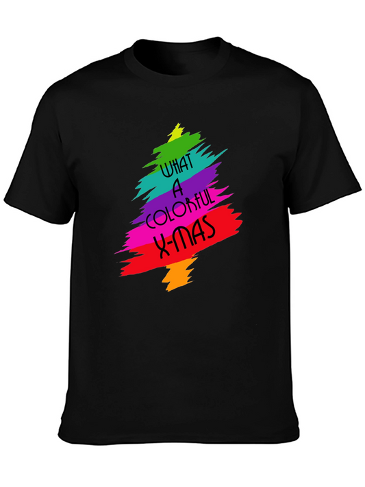 Colorful X-Mas Tree Graphic T-Shirt
