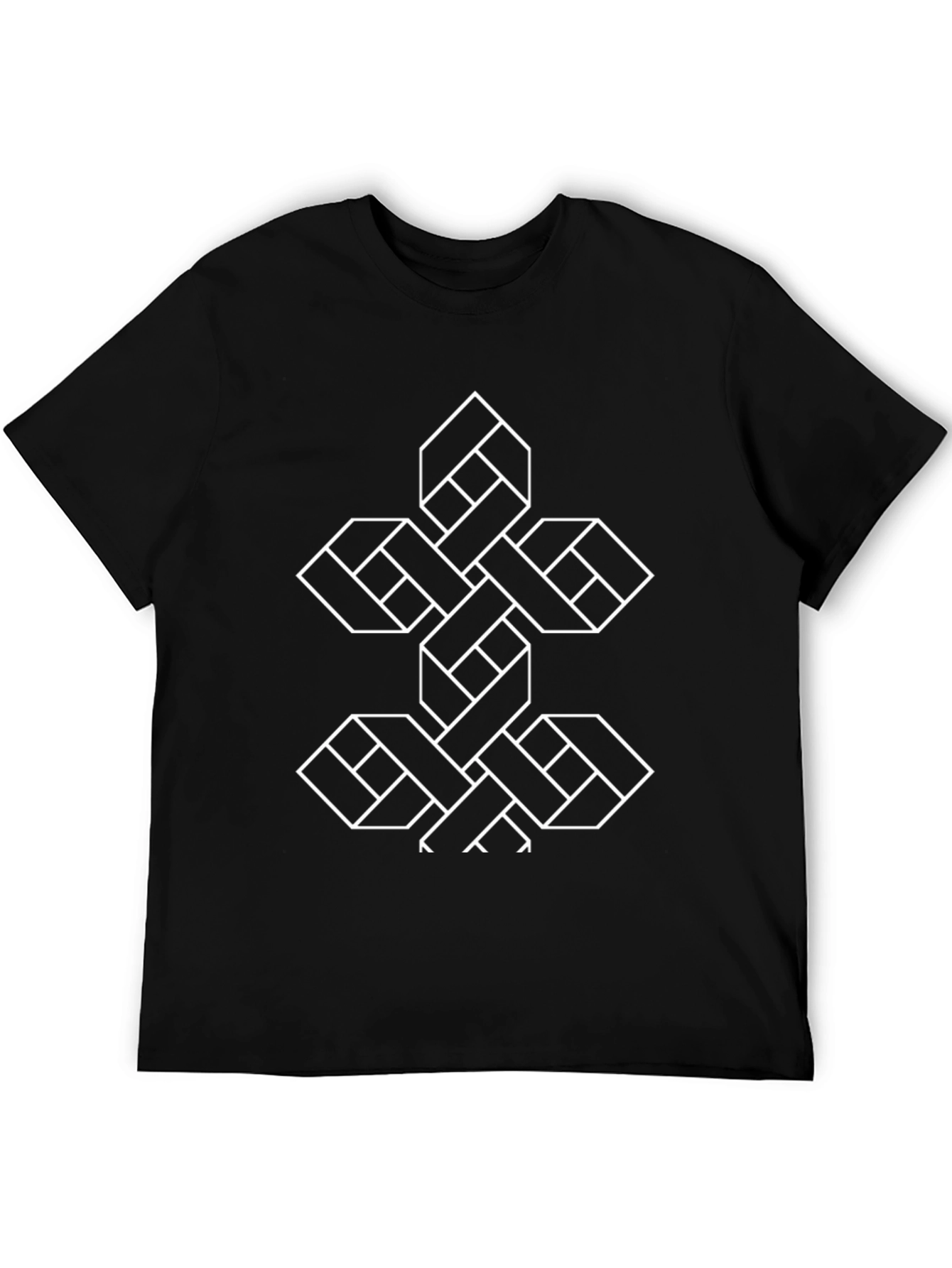 Geometric Knot Graphic Tee - Stylish Black T-Shirt