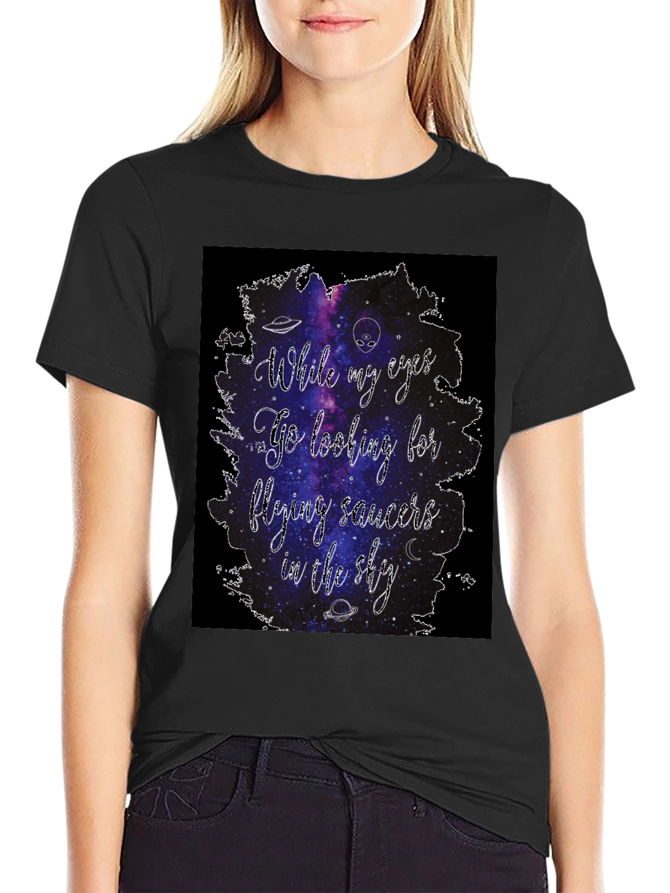 Cosmic T-Shirt: Flying Saucers in the Sky Tee