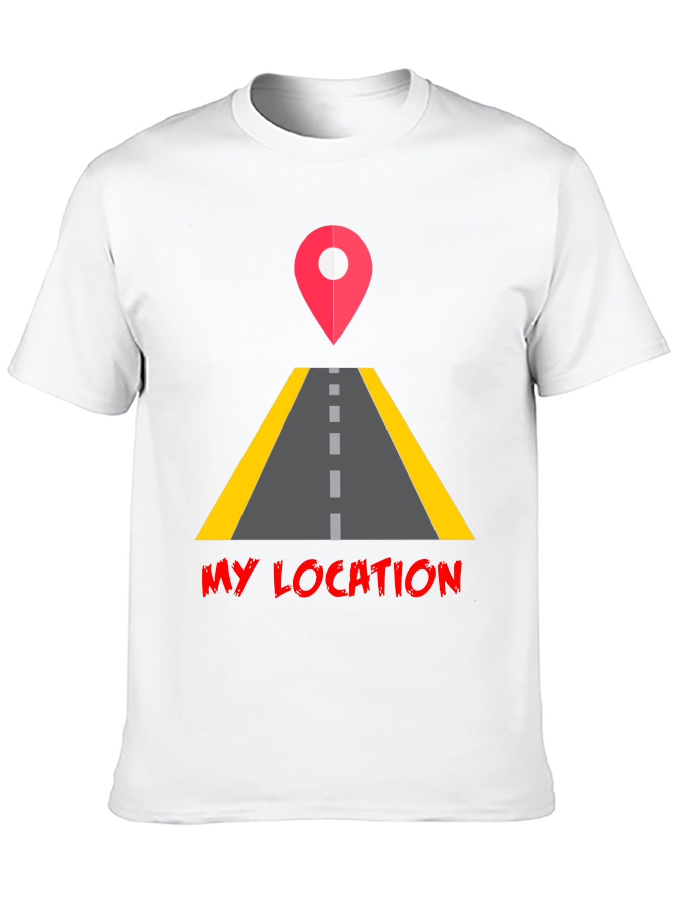 My Location Graphic Tee - Black Casual T-Shirt
