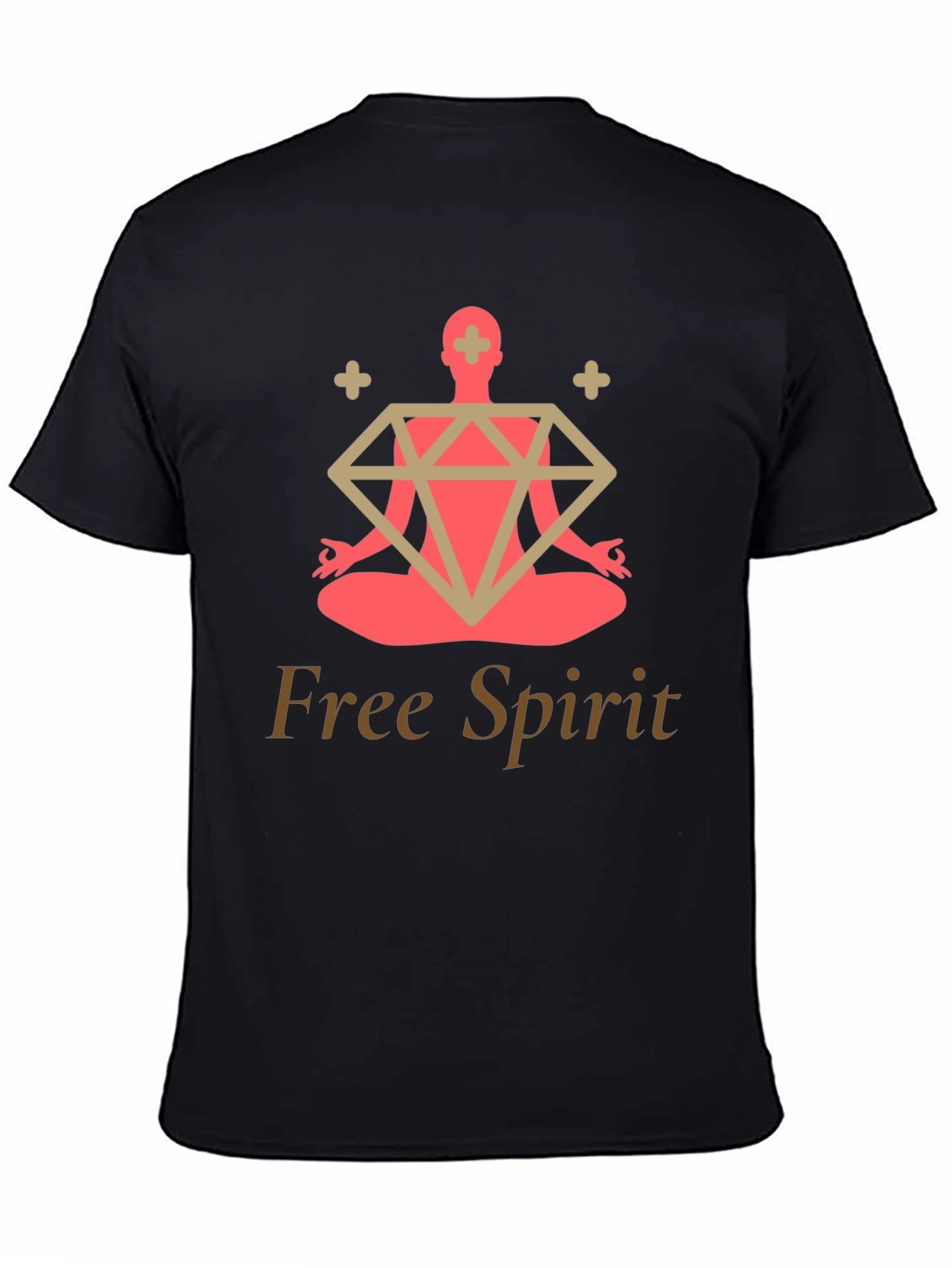 Free Spirit Yoga T-Shirt - Meditating Zen Diamond Design