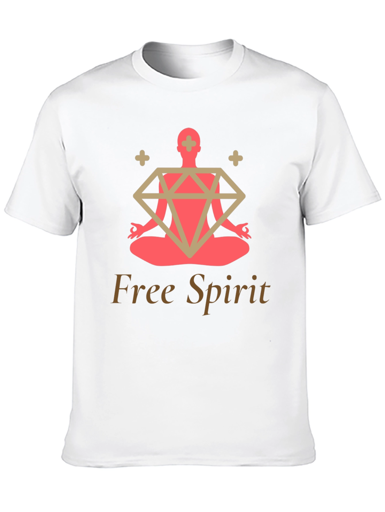 Free Spirit Yoga T-Shirt - Meditating Zen Diamond Design