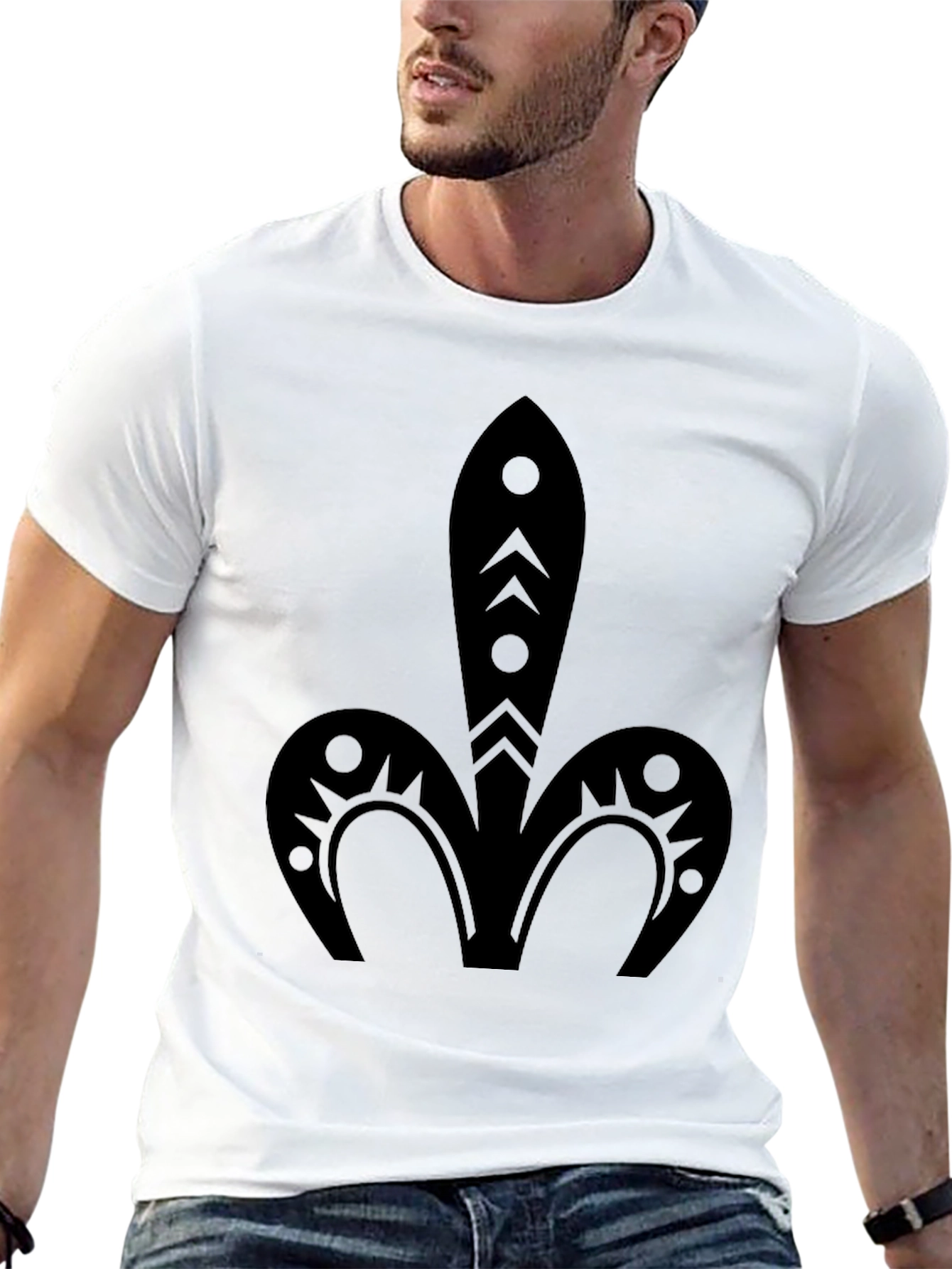Tribal Fleur-de-lis Black T-Shirt