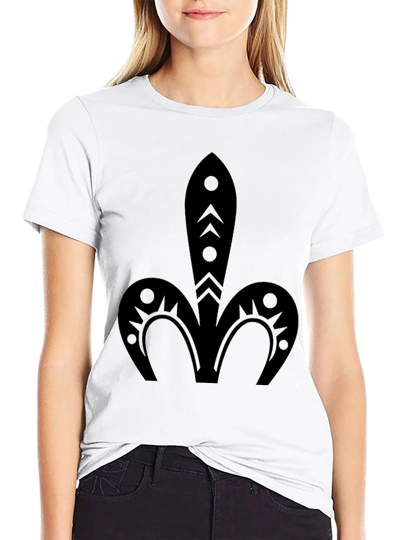 Tribal Fleur-de-lis Black T-Shirt