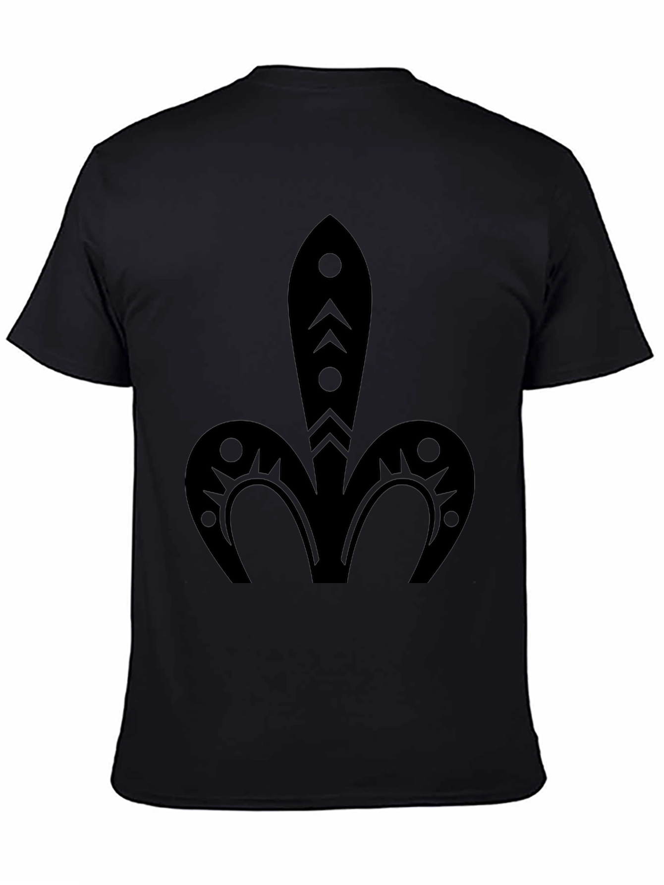 Tribal Fleur-de-lis Black T-Shirt