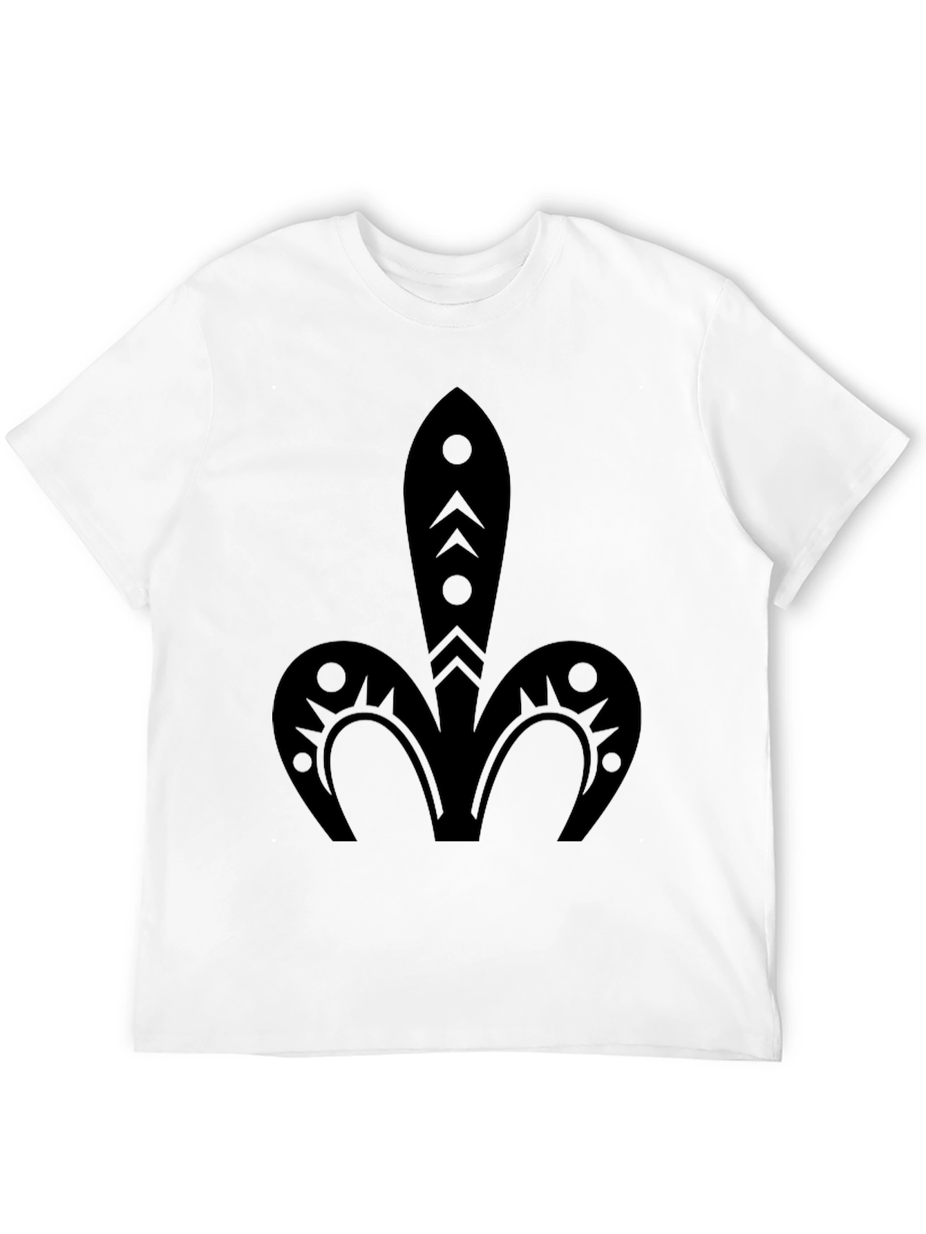 Tribal Fleur-de-lis Black T-Shirt