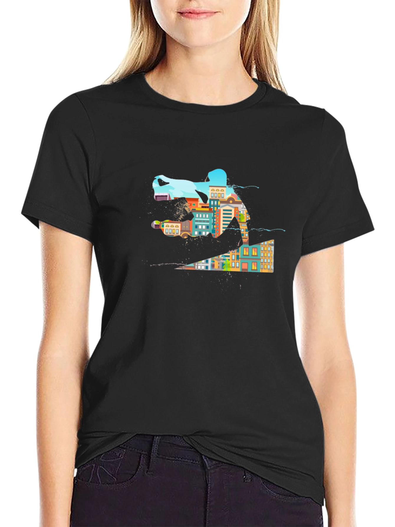Urban Skateboarding Tee - Cool Cityscape Design