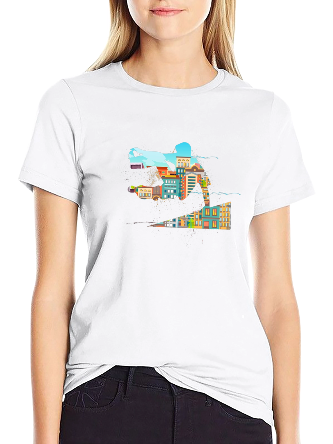 Urban Skateboarding Tee - Cool Cityscape Design