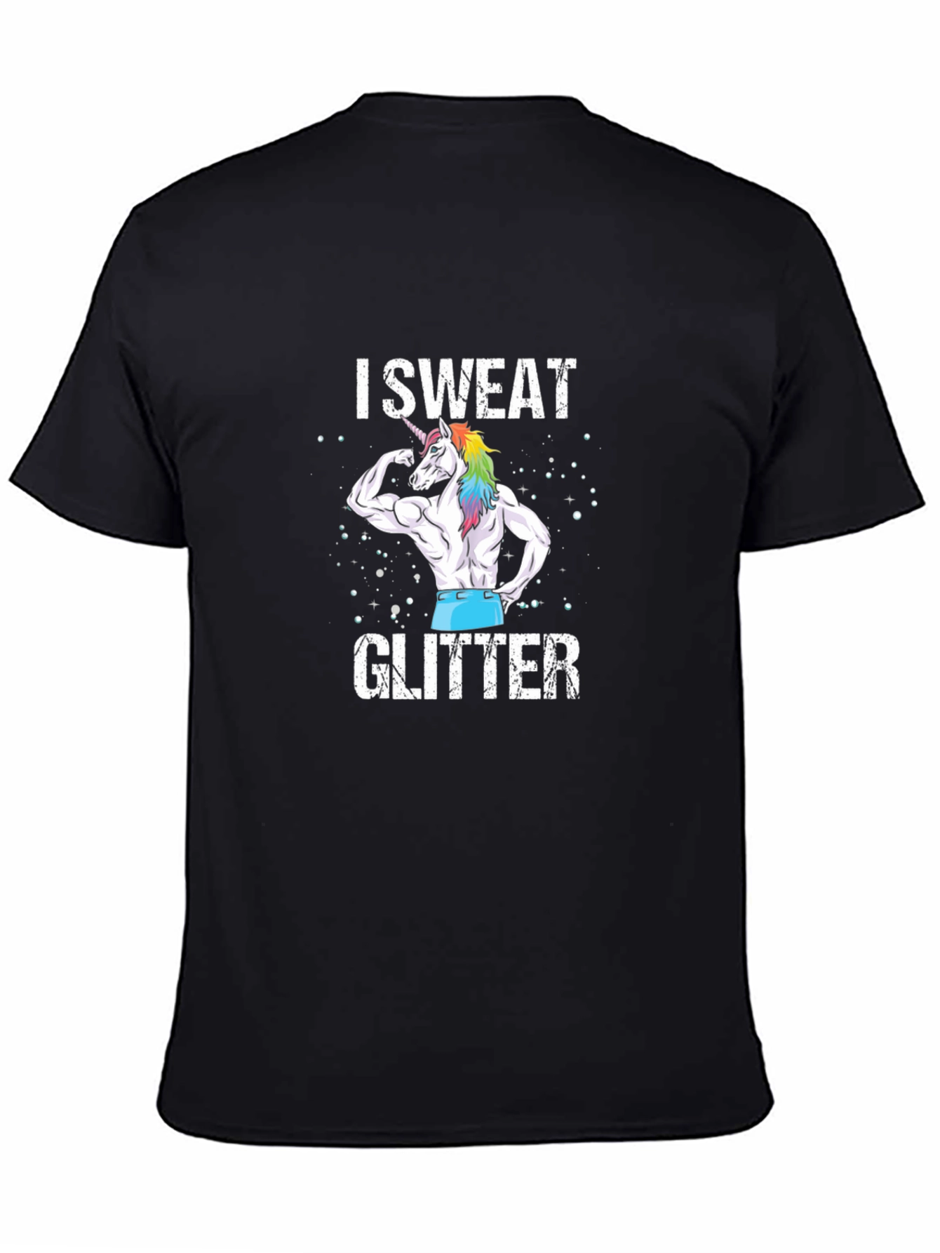 I Sweat Glitter Unicorn Graphic T-Shirt