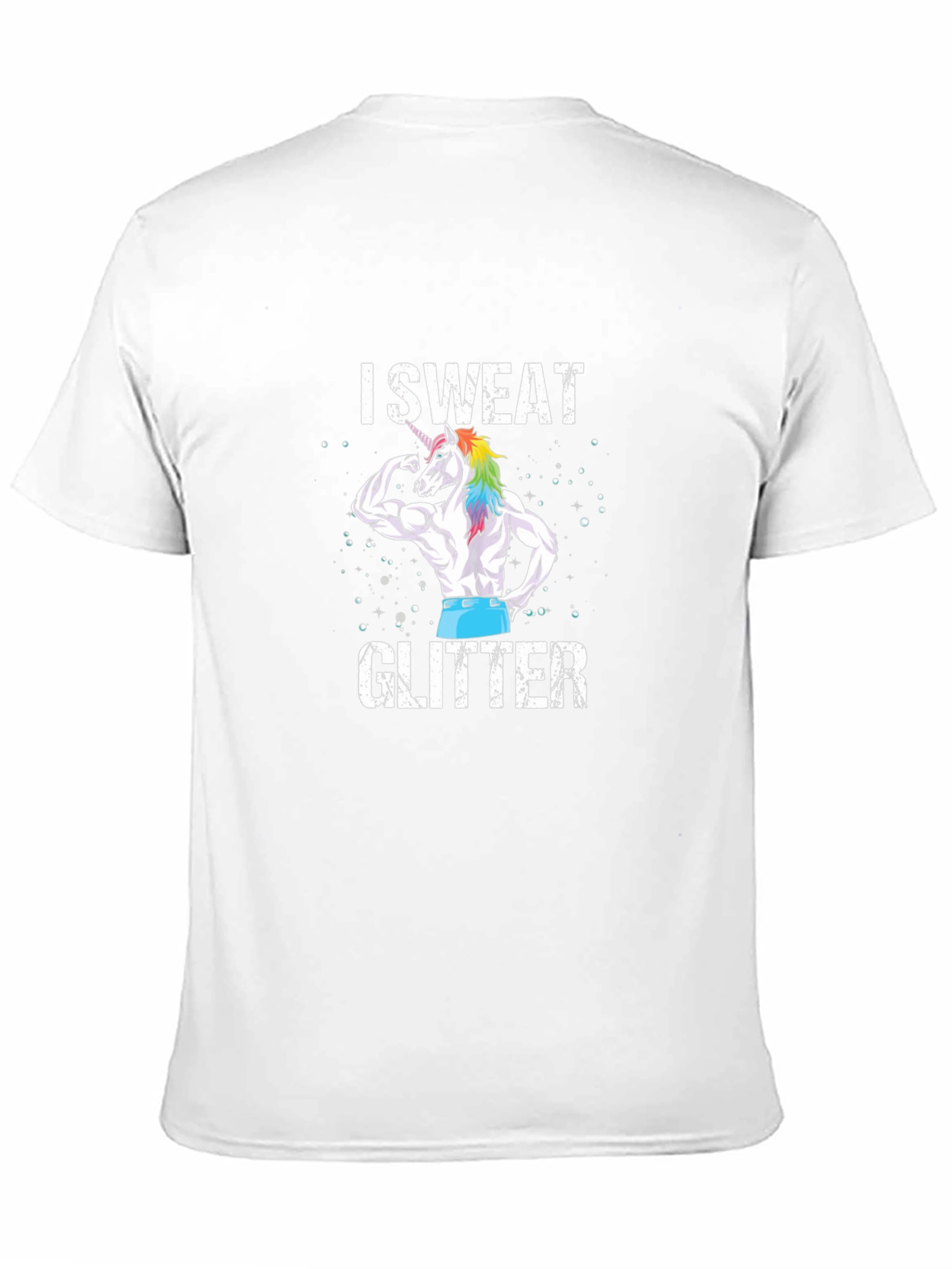 I Sweat Glitter Unicorn Graphic T-Shirt
