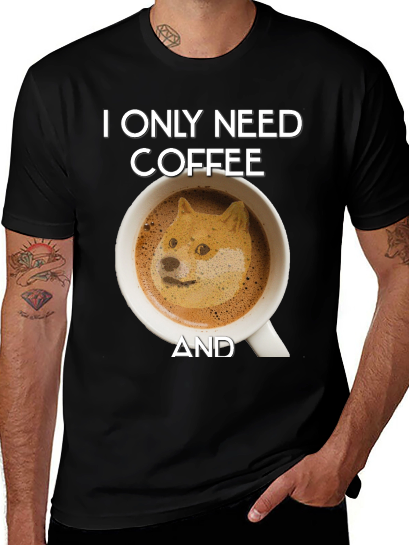 Coffee & Doge T-Shirt - Funny Meme Tee