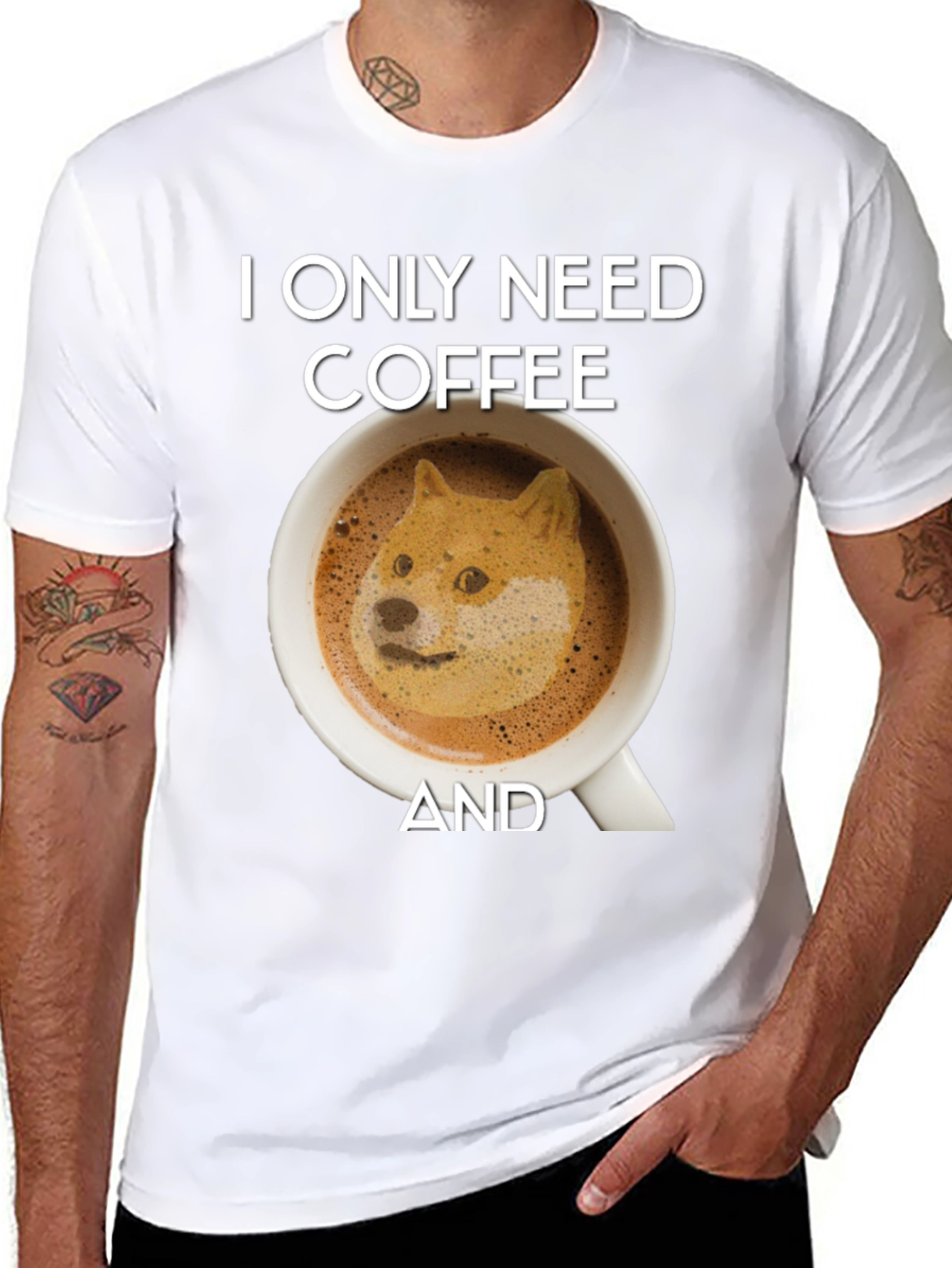 Coffee & Doge T-Shirt - Funny Meme Tee