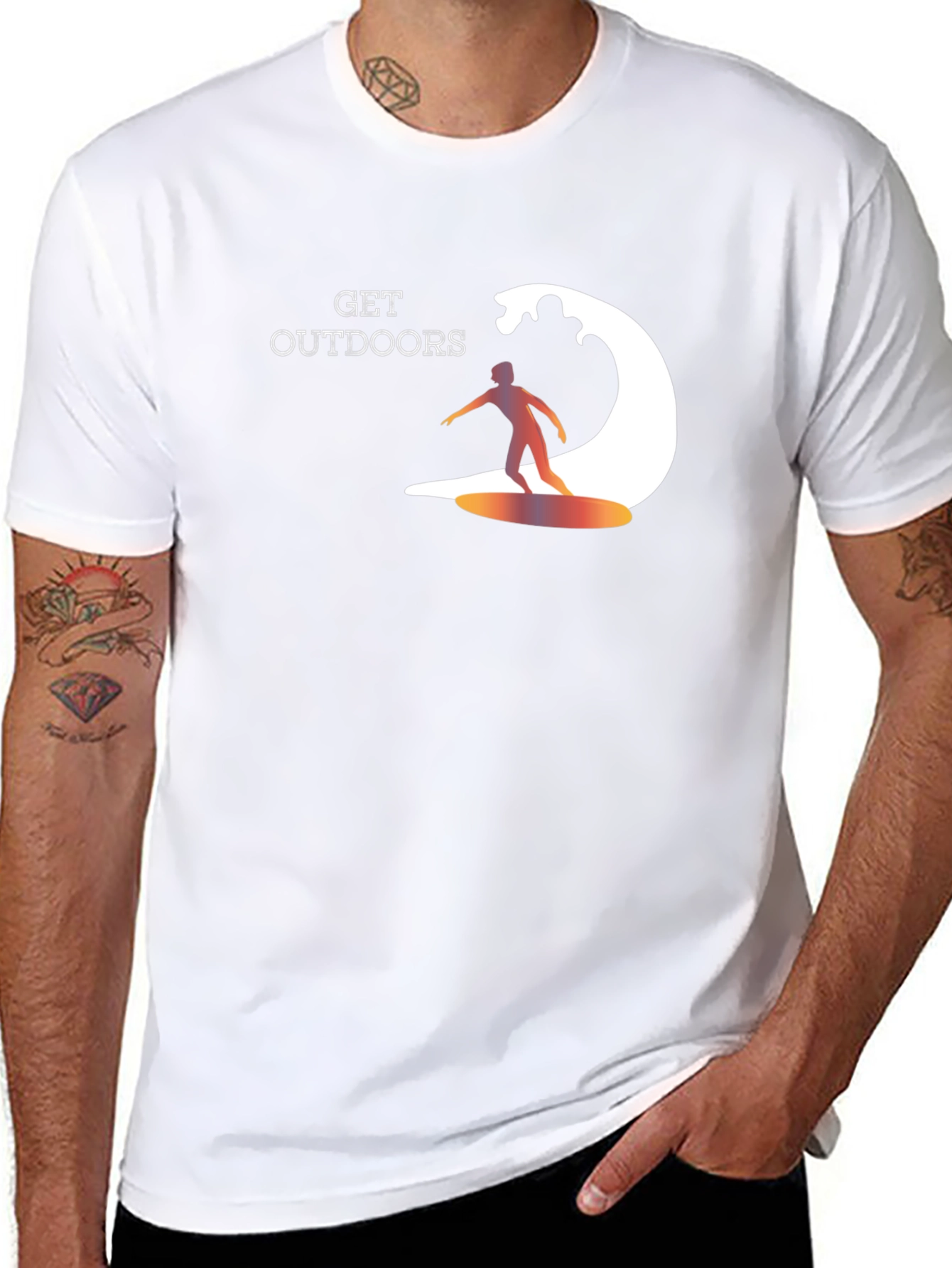 Get Outdoors Surfer Graphic Tee - Black