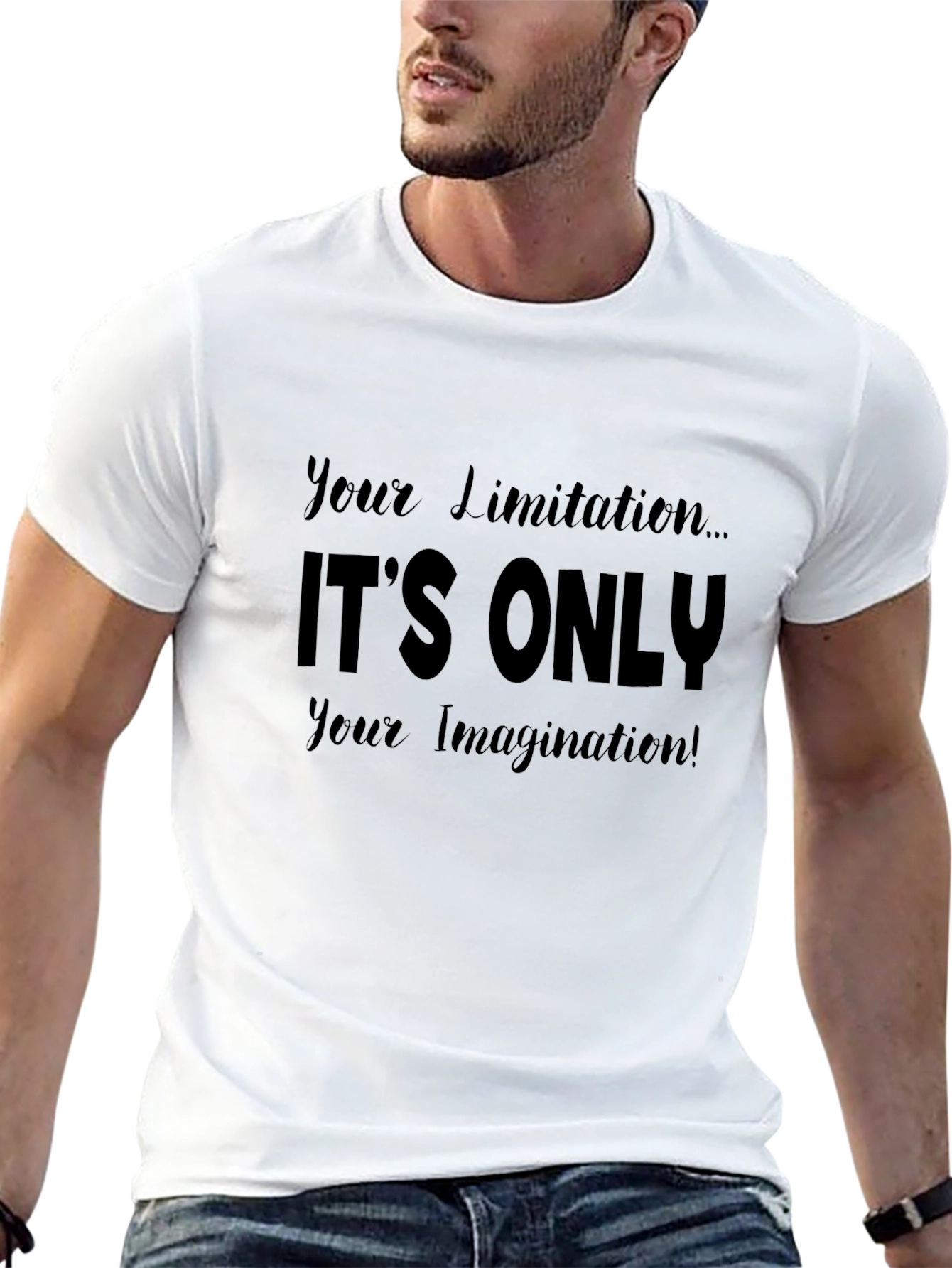 Inspirational Black T-Shirt: Imagination is Limitless