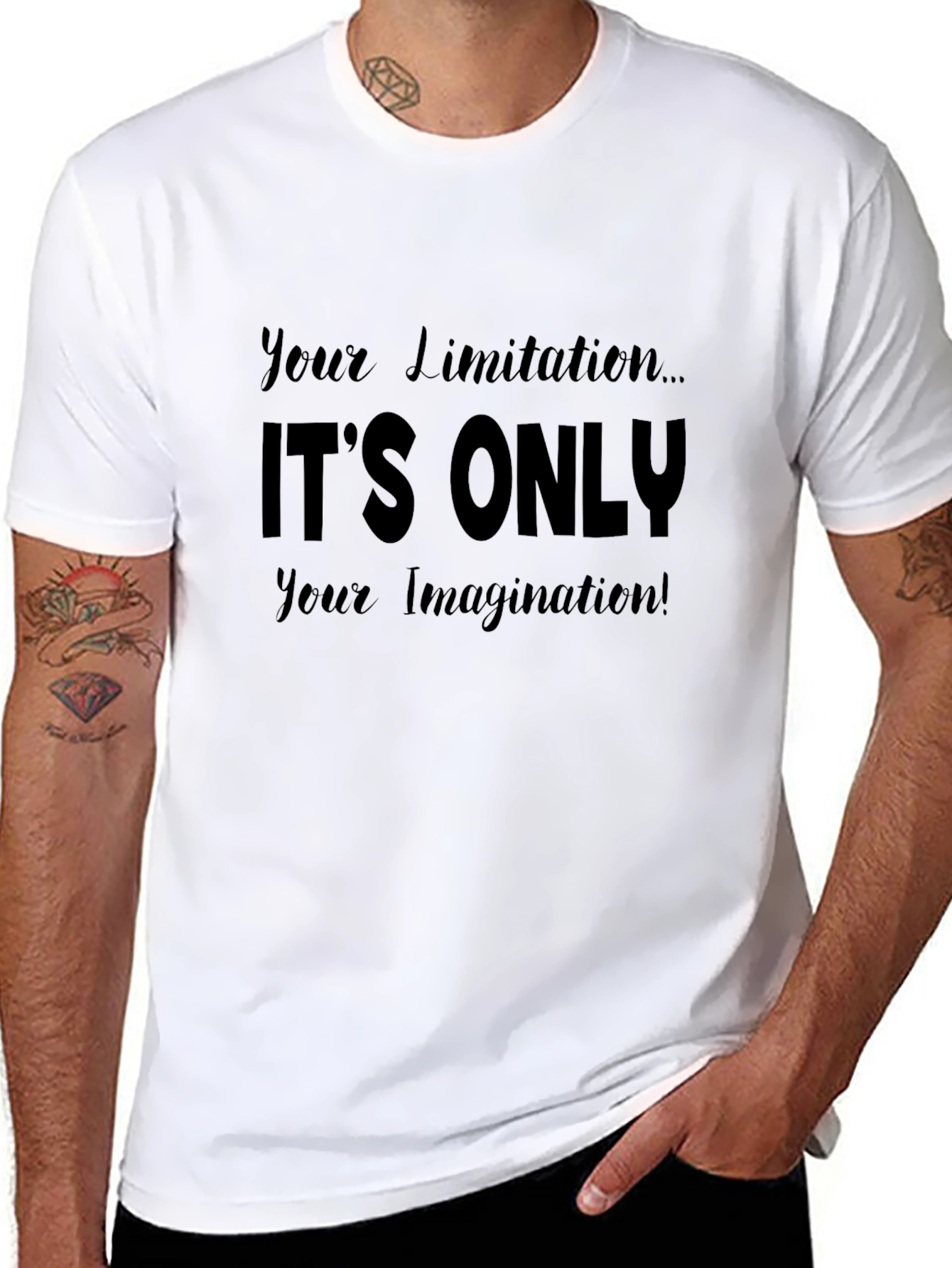 Inspirational Black T-Shirt: Imagination is Limitless
