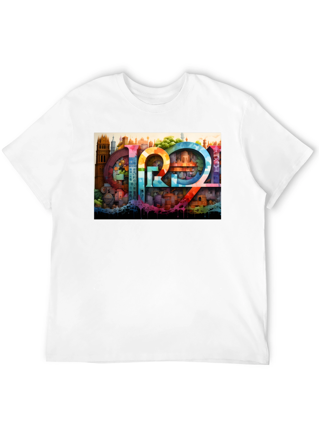 Colorful Cityscape Graphic Tee