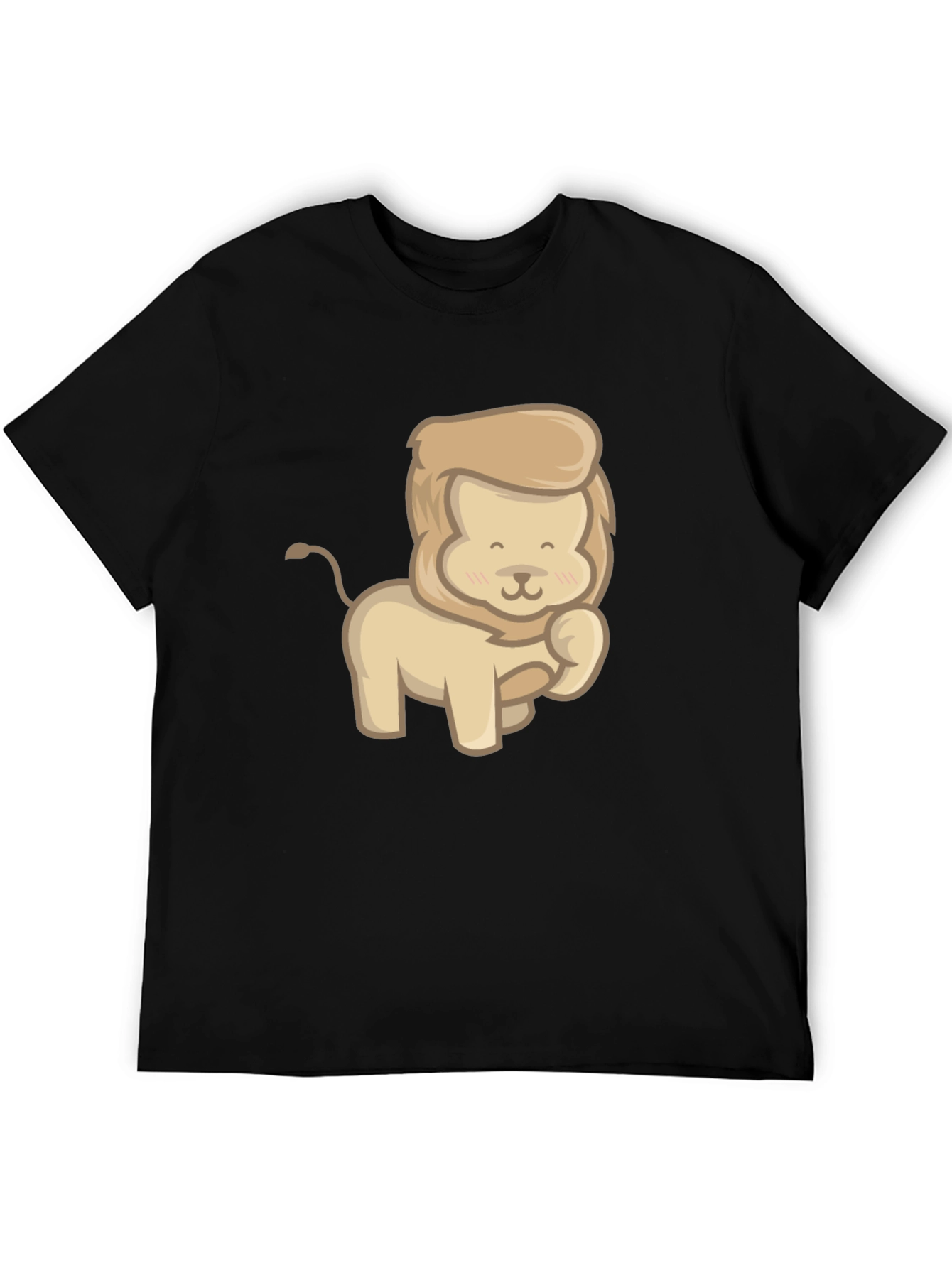 Cute Lion Graphic Tee - Unisex Black T-Shirt