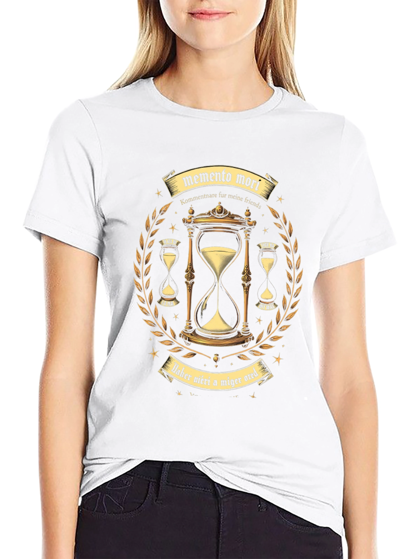 Memento Mori Hourglass Graphic Tee - Time Reminder