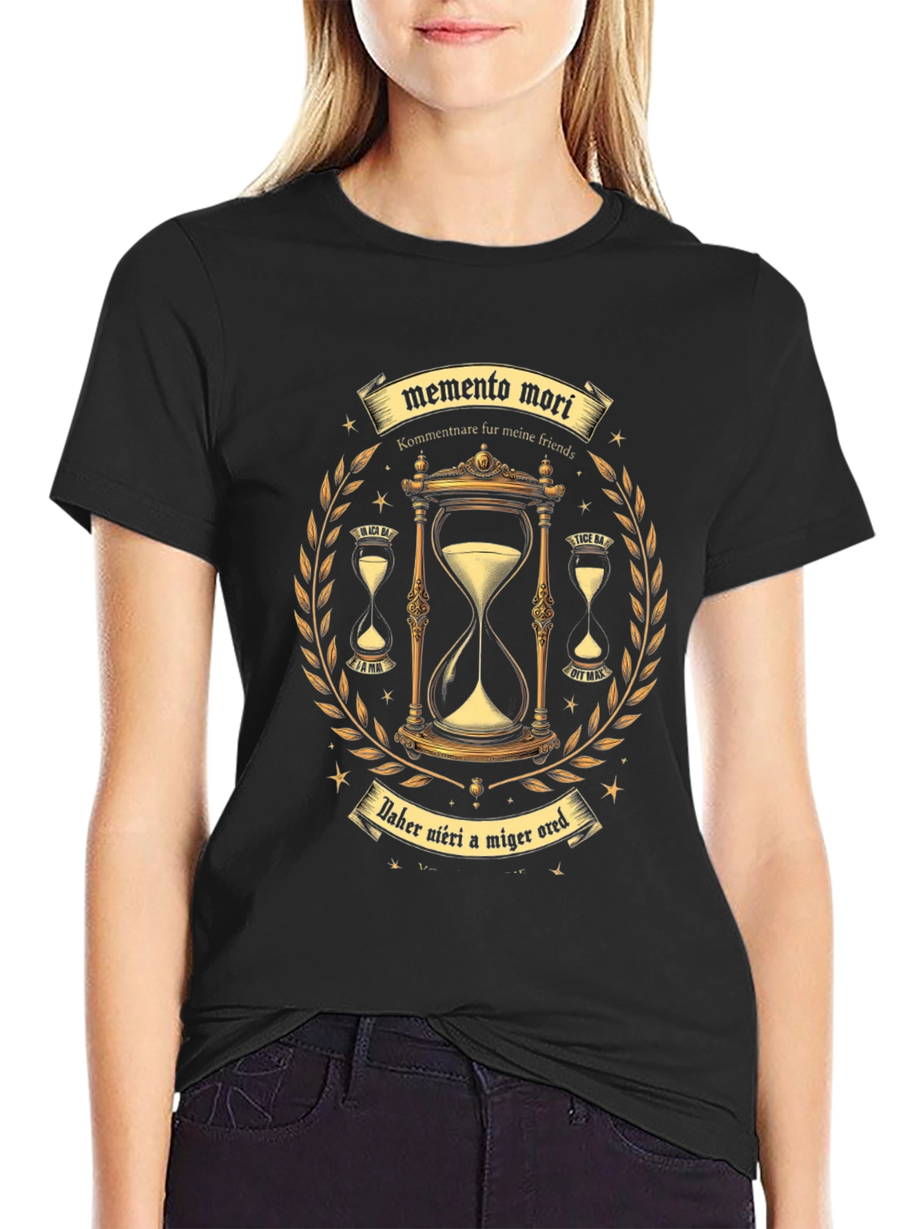 Memento Mori Hourglass Graphic Tee - Time Reminder