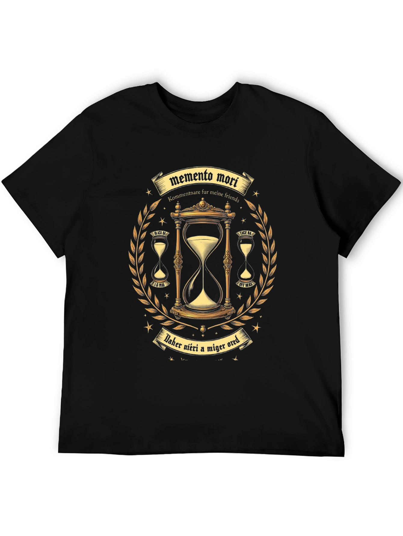 Memento Mori Hourglass Graphic Tee - Time Reminder