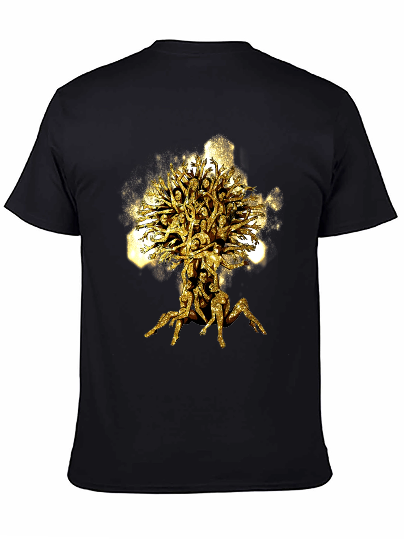 Golden Human Tree Black Tee
