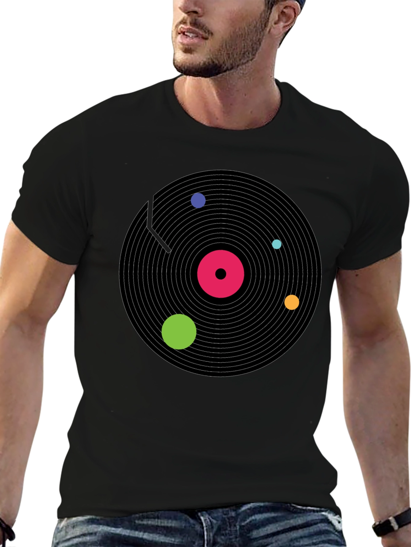 Retro Record Player Graphic T-Shirt