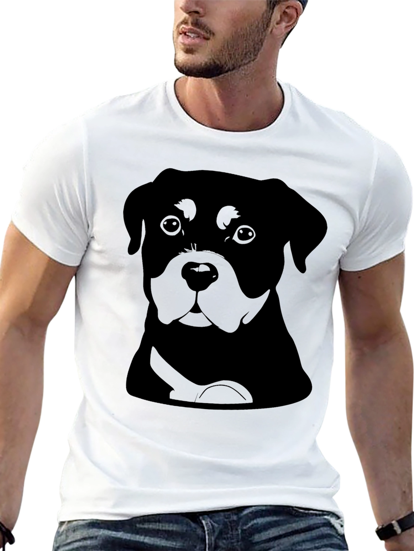 Rottweiler Graphic T-Shirt - Black Crew Neck Tee