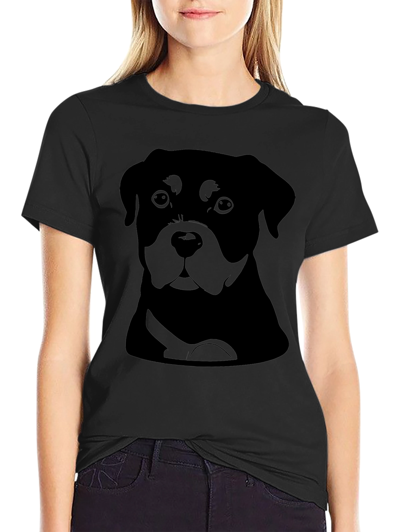 Rottweiler Graphic T-Shirt - Black Crew Neck Tee