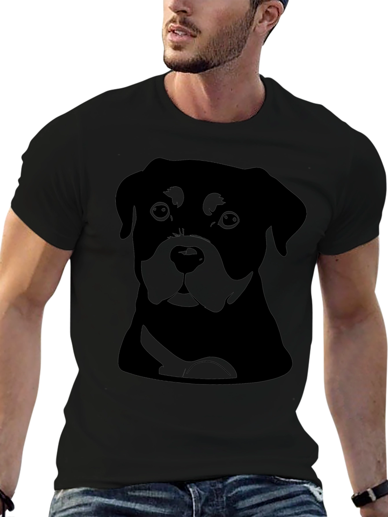 Rottweiler Graphic T-Shirt - Black Crew Neck Tee