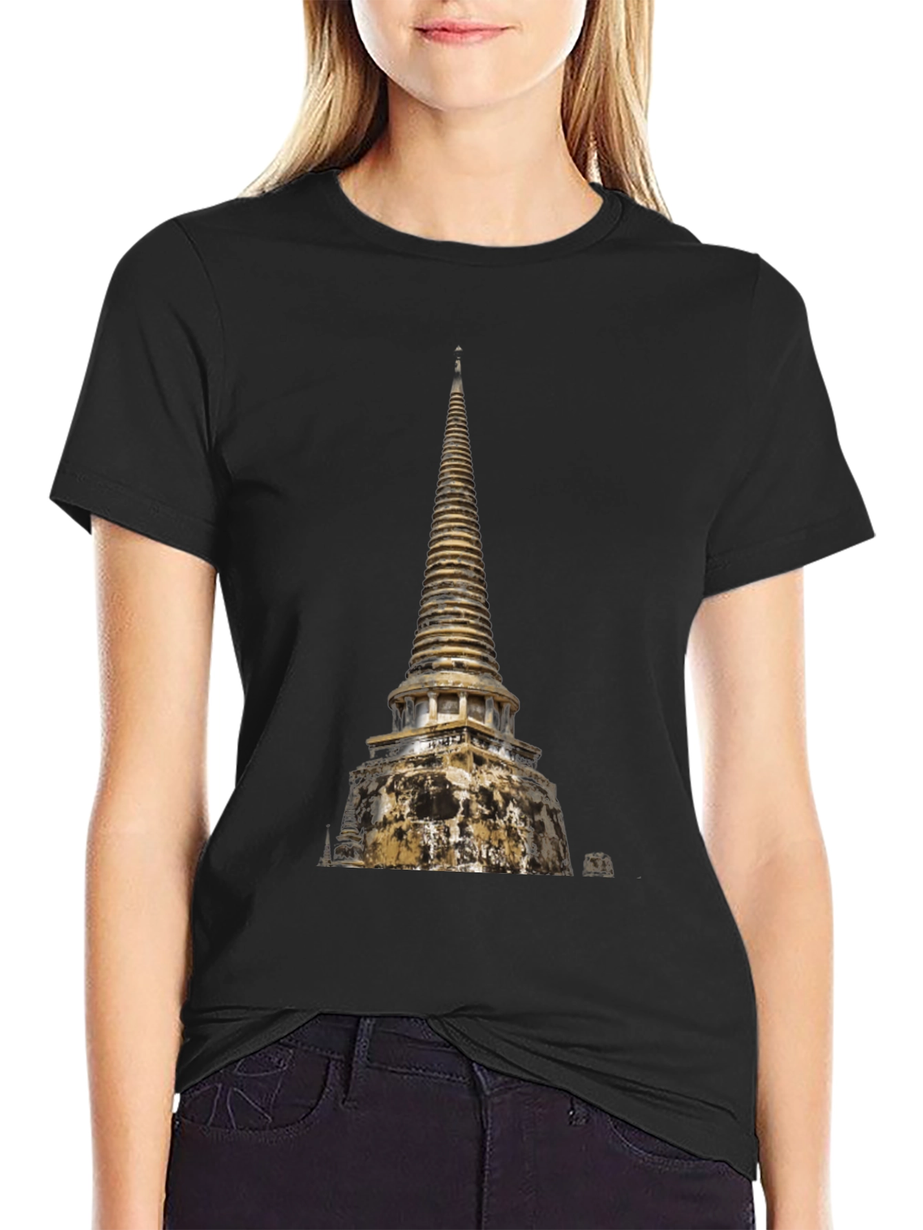Temple Print Black T-Shirt