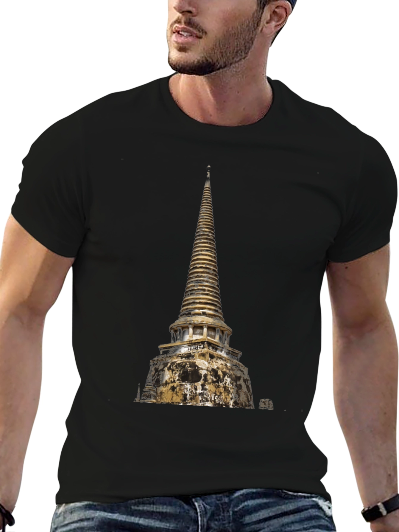 Temple Print Black T-Shirt
