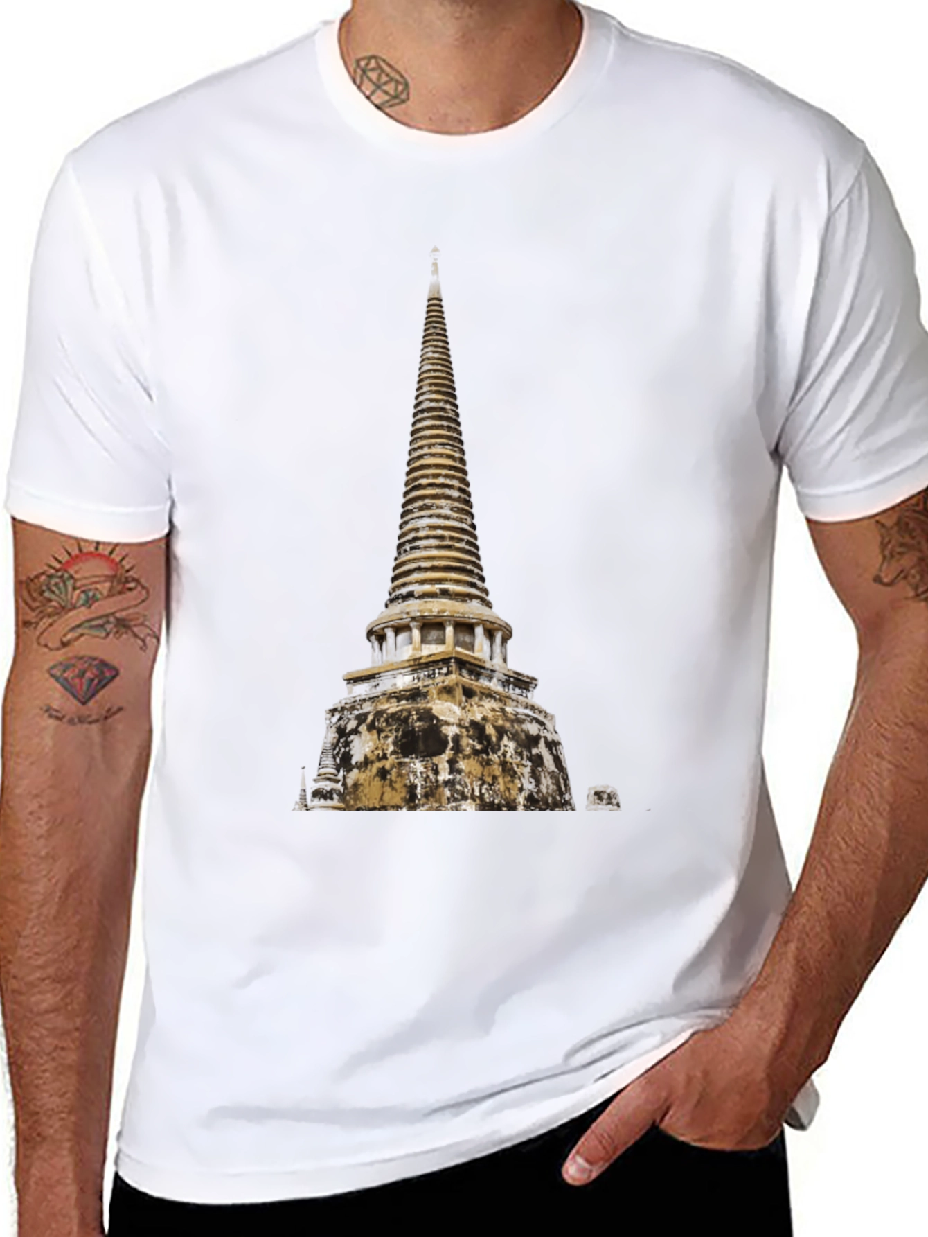 Temple Print Black T-Shirt