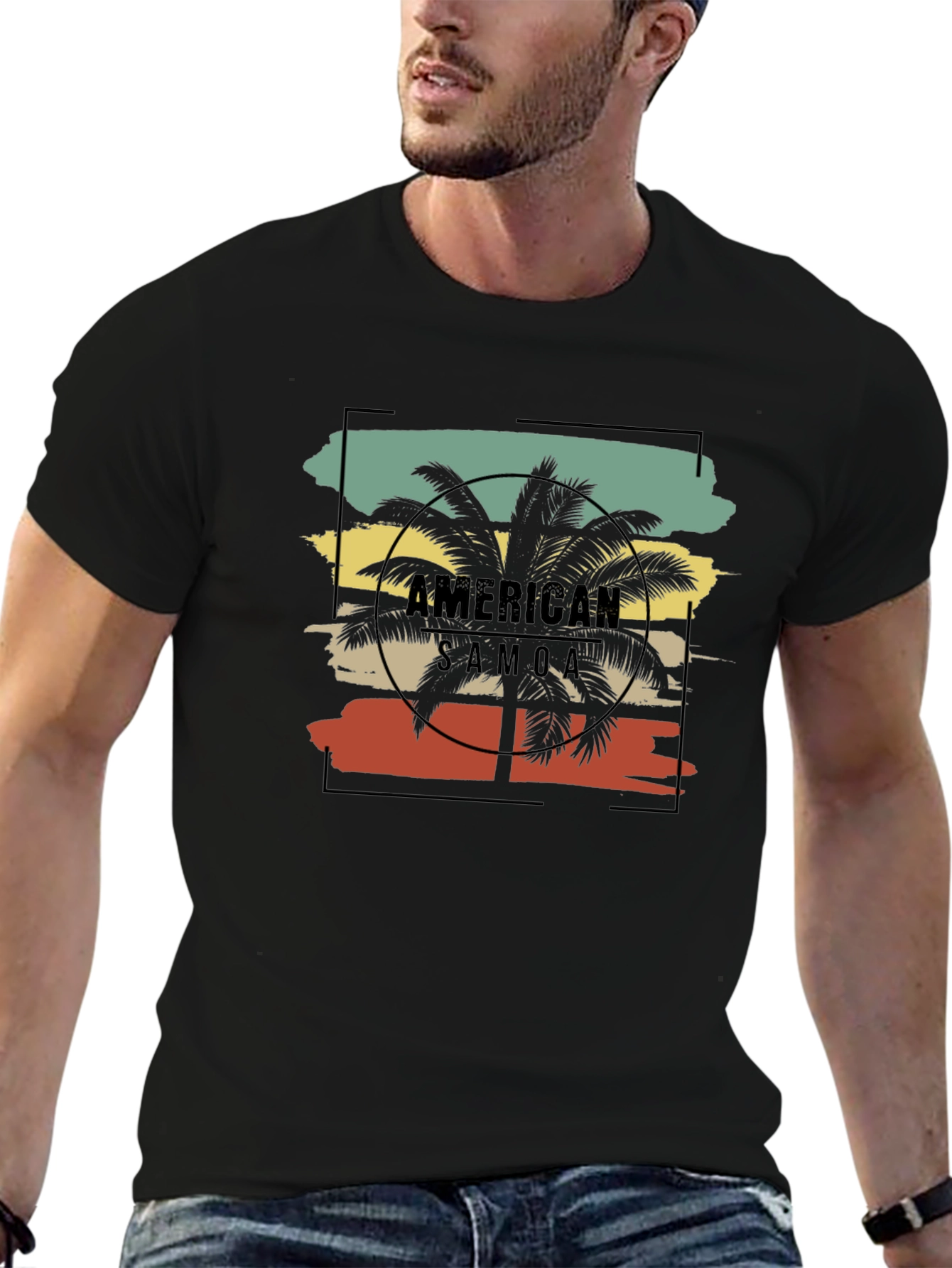 American Samoa Retro Style Graphic T-Shirt