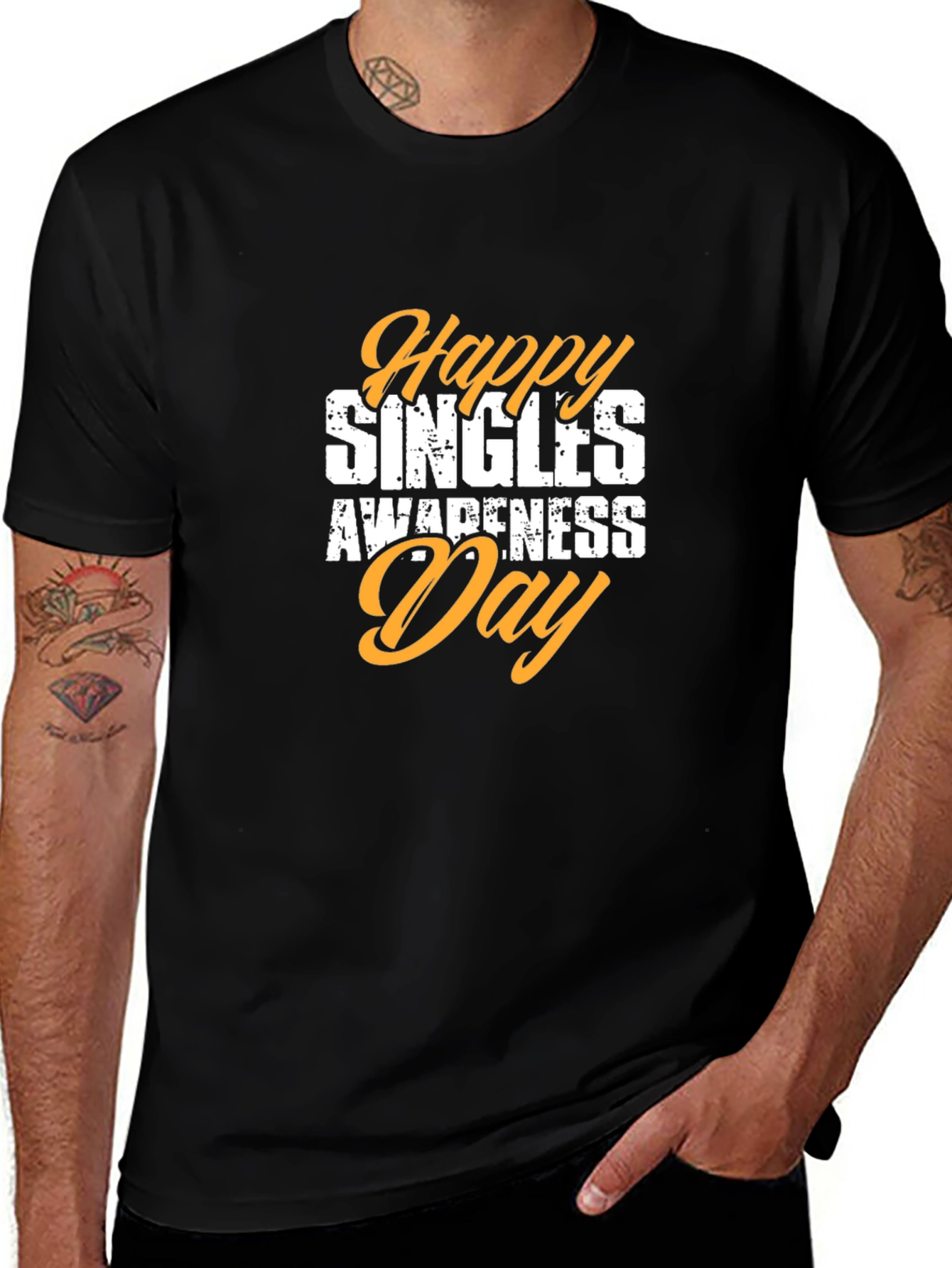 Happy Singles Awareness Day Black T-Shirt