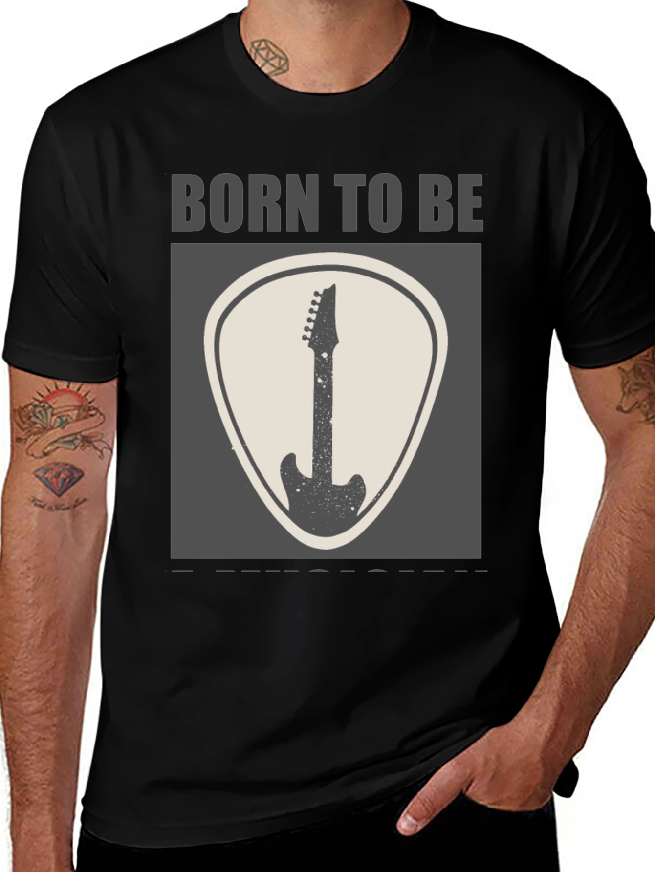 Born to Be Guitar Black T-Shirt