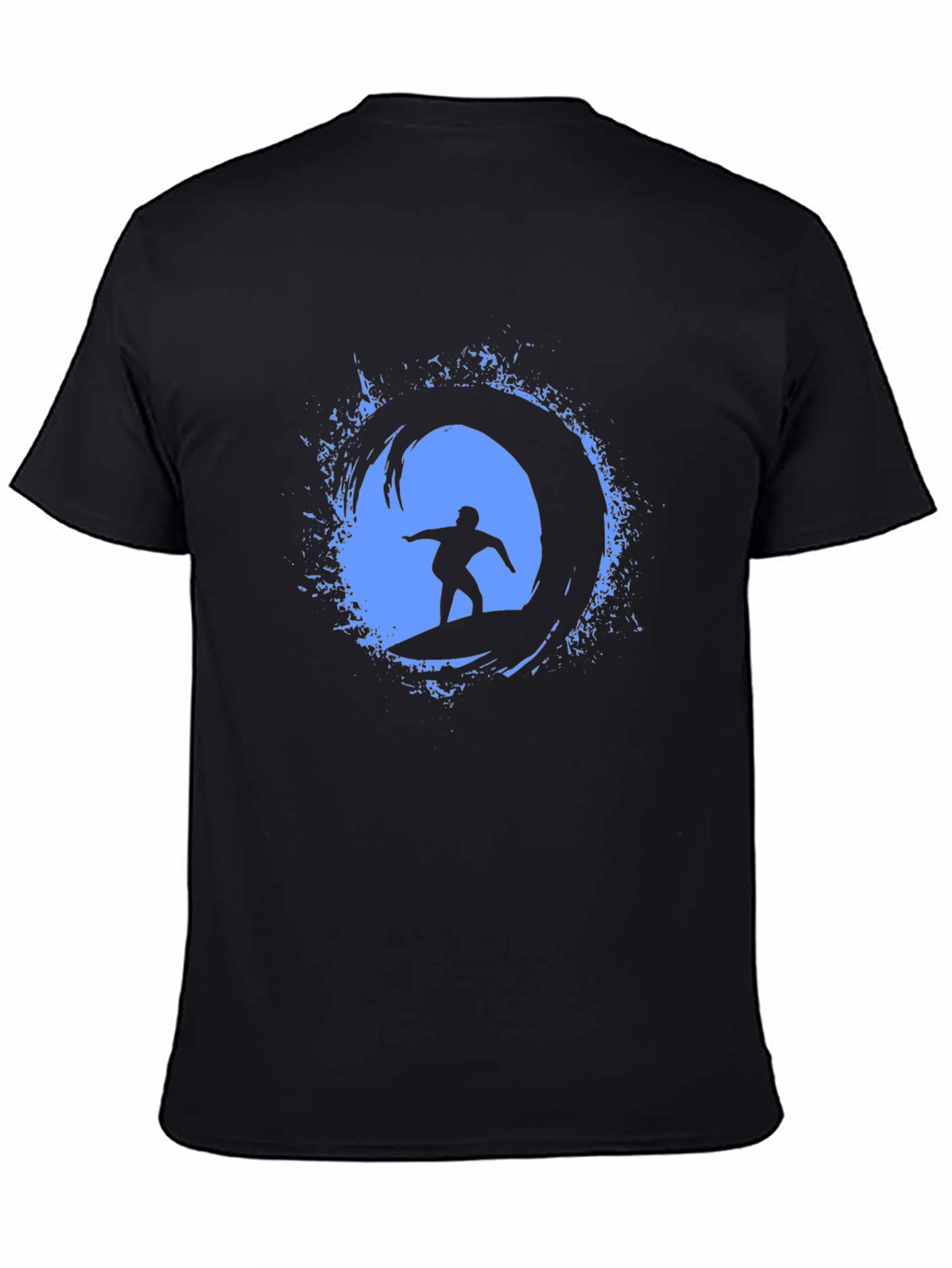 Surfing Wave Graphic Tee - Mens Black T-Shirt