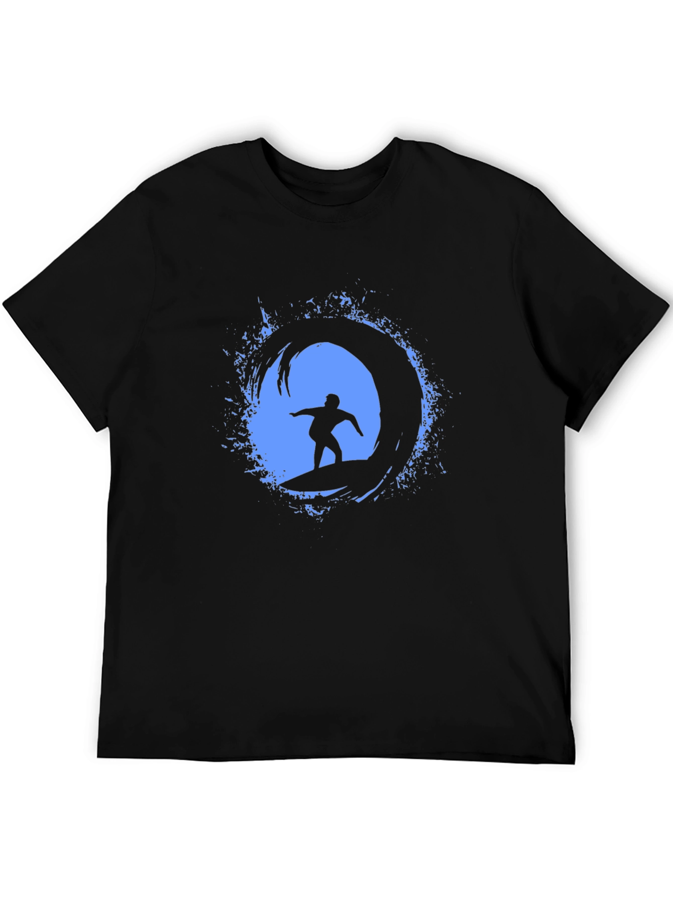 Surfing Wave Graphic Tee - Mens Black T-Shirt