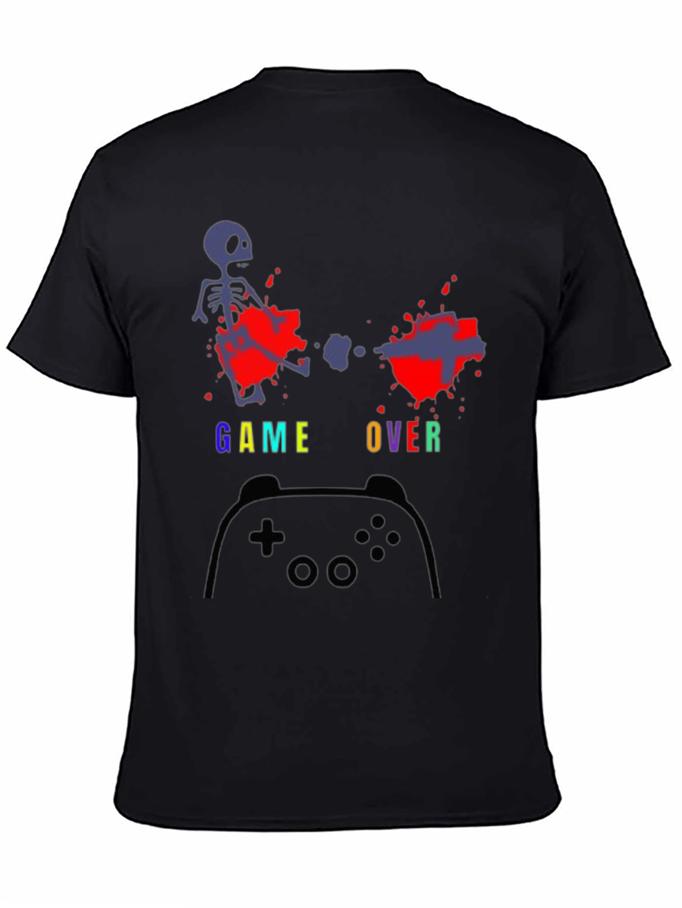 Game Over T-Shirt - Gamer Skeleton Tee