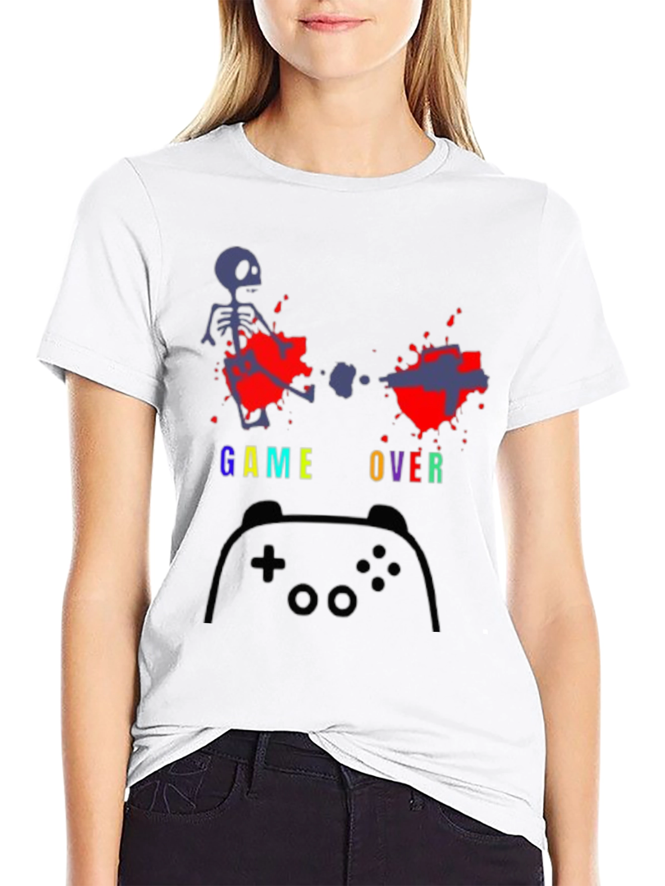 Game Over T-Shirt - Gamer Skeleton Tee