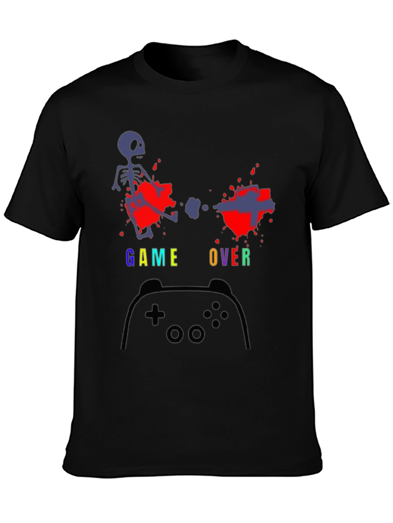 Game Over T-Shirt - Gamer Skeleton Tee